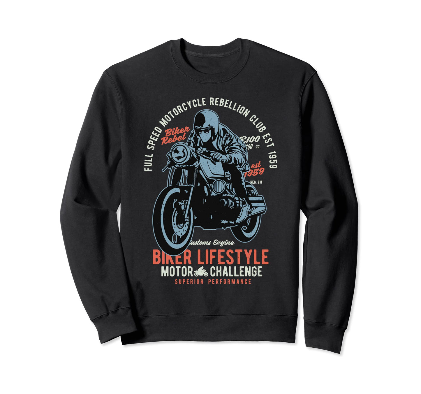 1959 Biker Lifestyle Motorcycle Gift Sweatshirt - Graphic Print Unisex - T-Shirt, Sweatshirt, Hoodie
