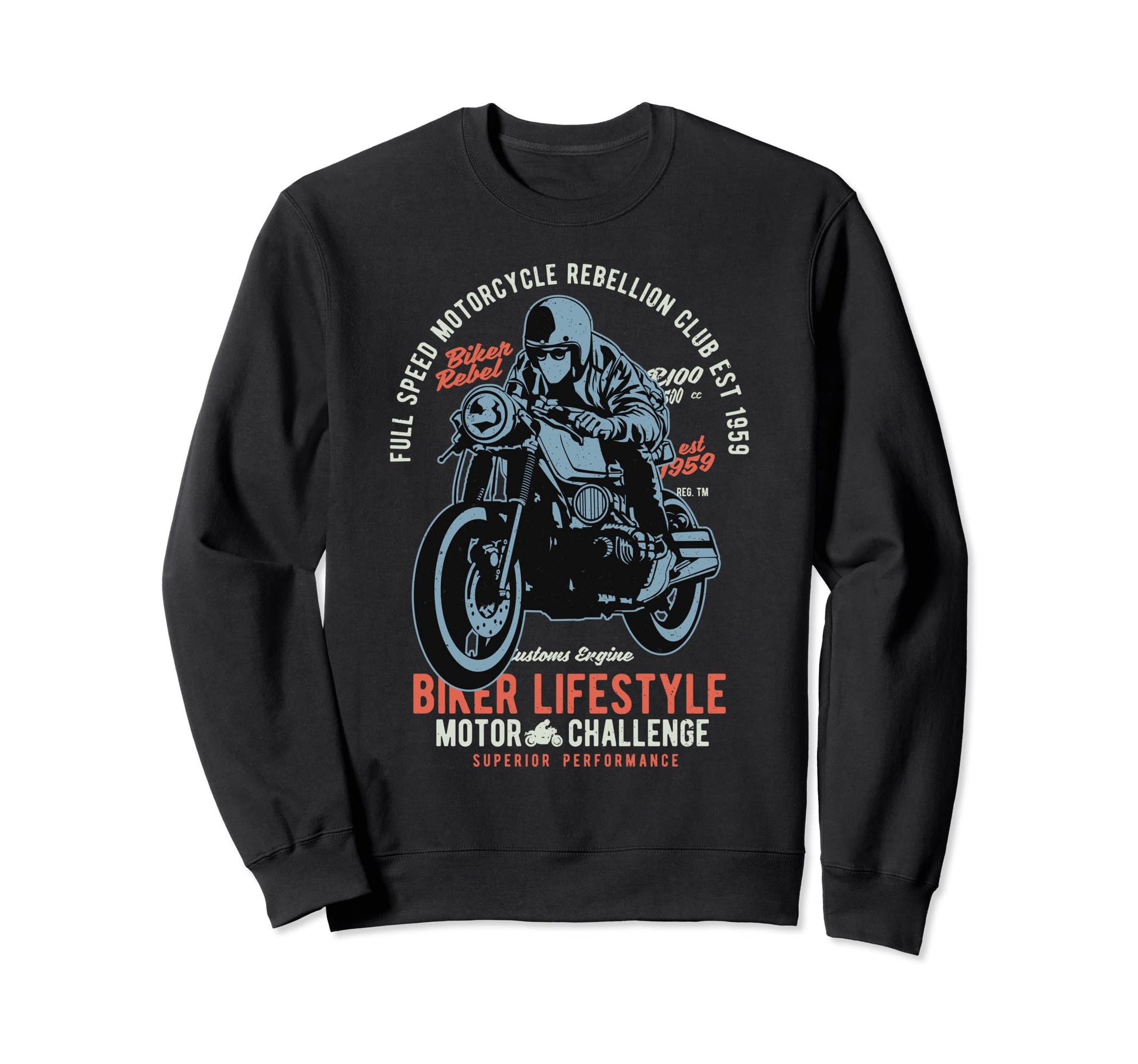 1959 Biker Lifestyle Motorcycle Gift Sweatshirt - Graphic Print Unisex - T-Shirt, Sweatshirt, Hoodie