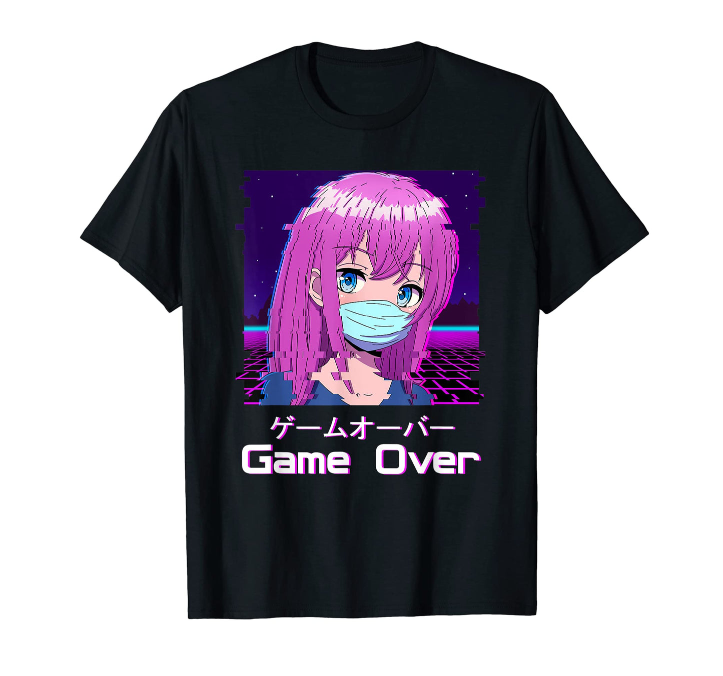 Anime Face Mask Vaporwave Aesthetic Anti T-Shirt - Unique Graphic Unisex - T-Shirt, Sweatshirt, Hoodie