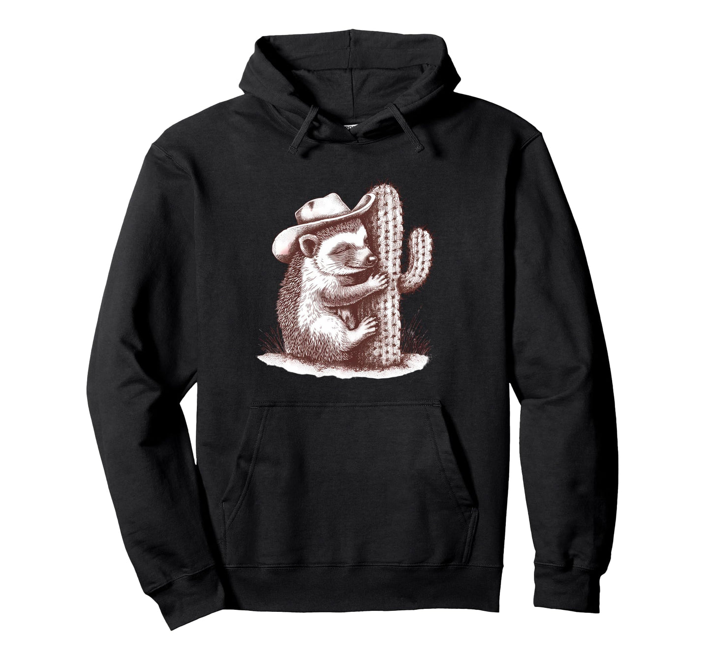 Hedgehog Cowboy Rodeo Cowgirl Western Hoodie - Casual Everyday Wear Unisex - T-Shirt, Sweatshirt, Hoodie
