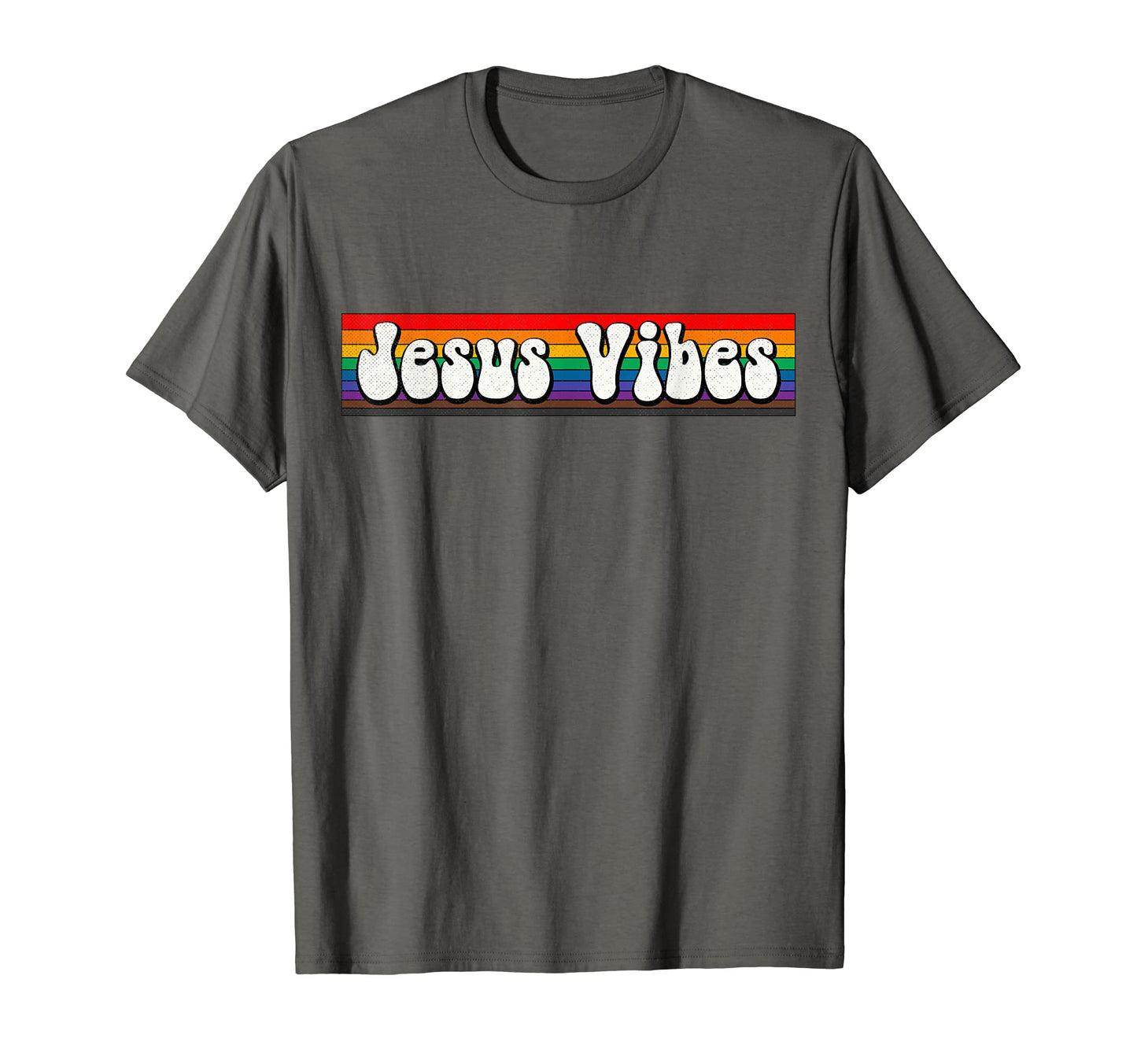 Groovy Jesus Loves Me Vibes Rainbow T-Shirt - Minimalist Print Men Women - T-Shirt, Sweatshirt, Hoodie