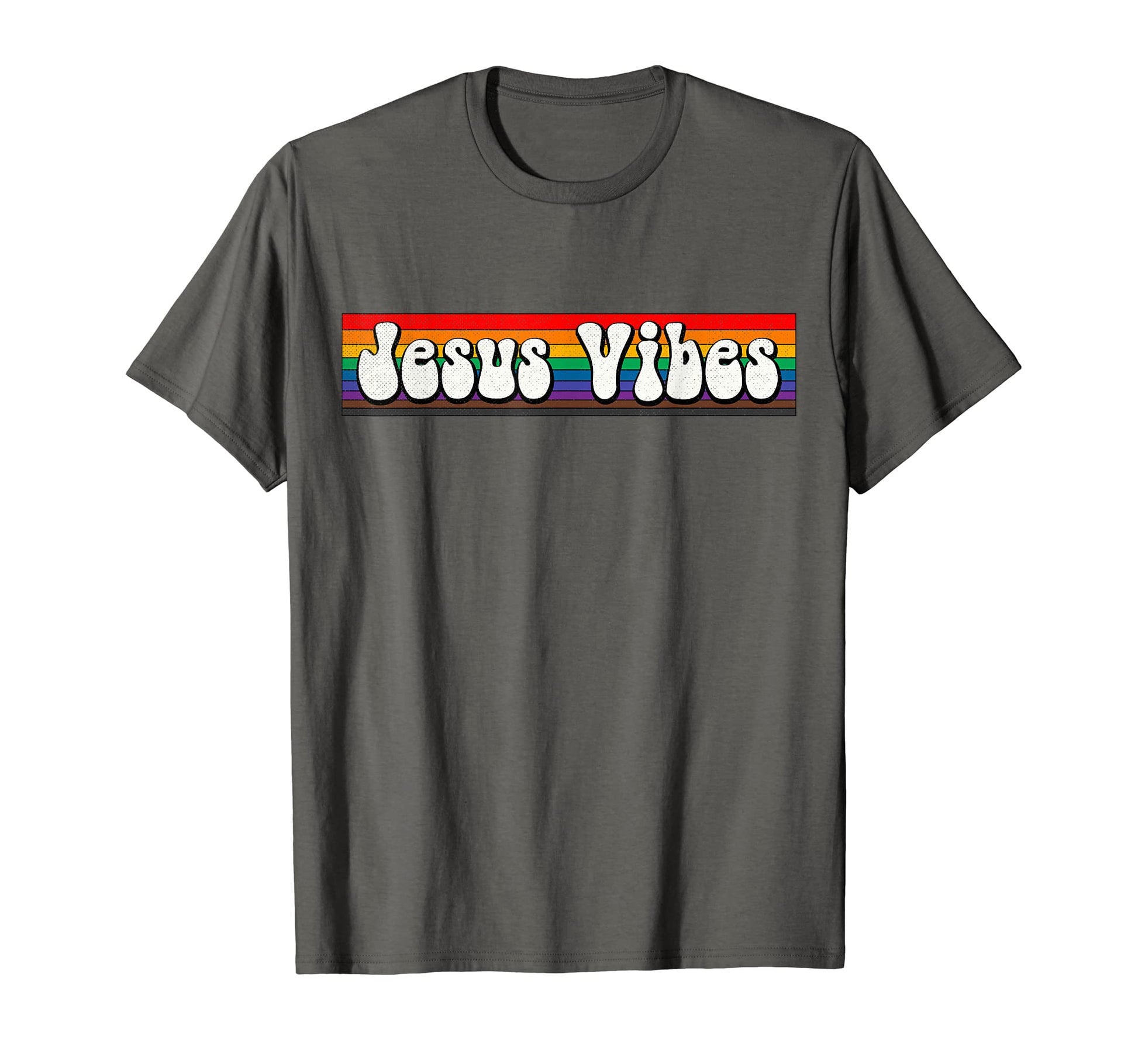 Groovy Jesus Loves Me Vibes Rainbow T-Shirt - Minimalist Print Men Women - T-Shirt, Sweatshirt, Hoodie