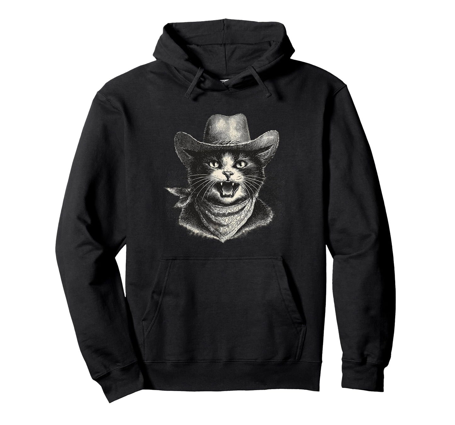 Country Western Cowgirl Funny Cowboy Cat Hoodie - Minimalist Print Unisex - T-Shirt, Sweatshirt, Hoodie