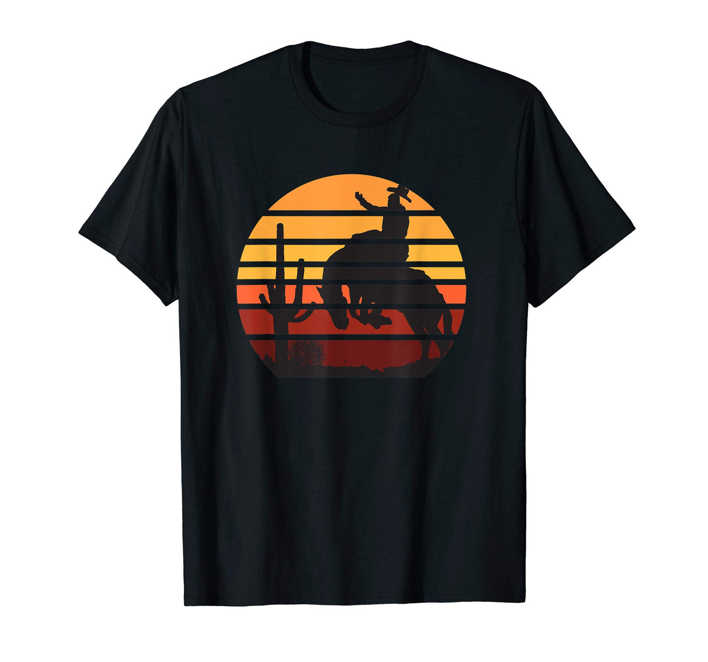 Western Bucking Horse Cowboy Sunset T-Shirt - Streetwear Style for Adults - T-Shirt, Sweatshirt, Hoodie