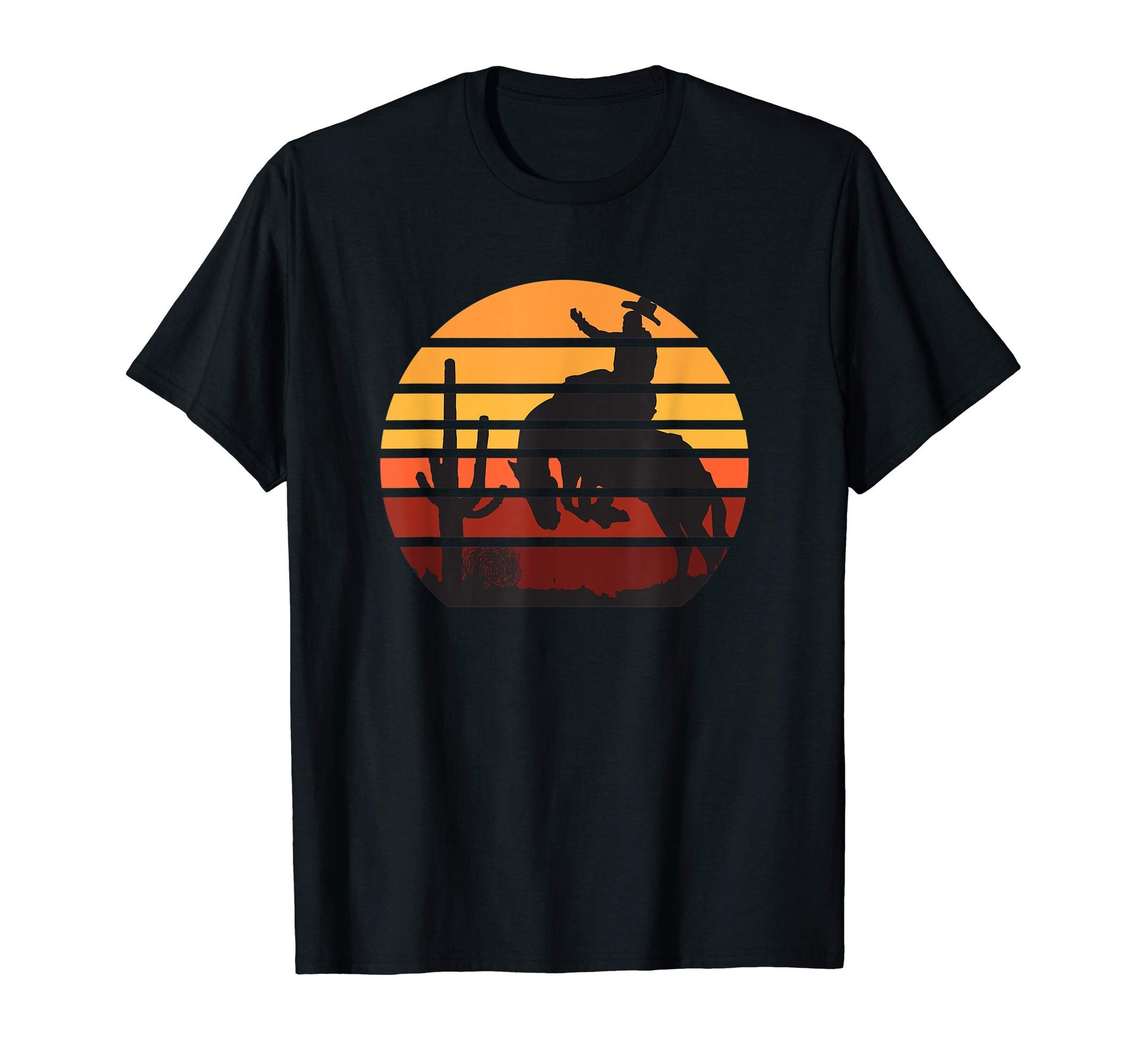Western Bucking Horse Cowboy Sunset T-Shirt - Streetwear Style for Adults - T-Shirt, Sweatshirt, Hoodie