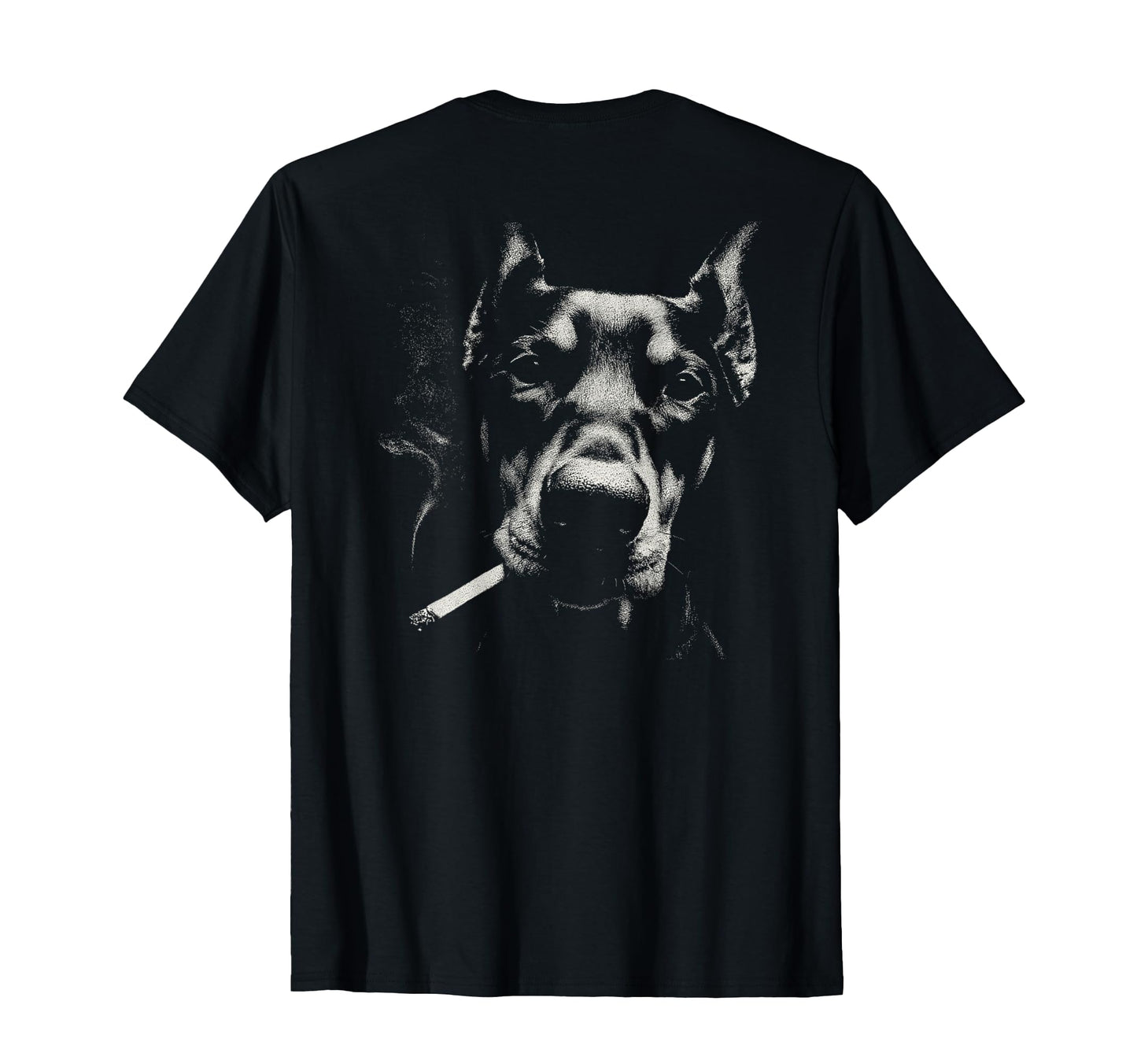 Doberman Smoking Cigarette Grunge Meme T-Shirt - Novelty Apparel Men Women - T-Shirt, Sweatshirt, Hoodie