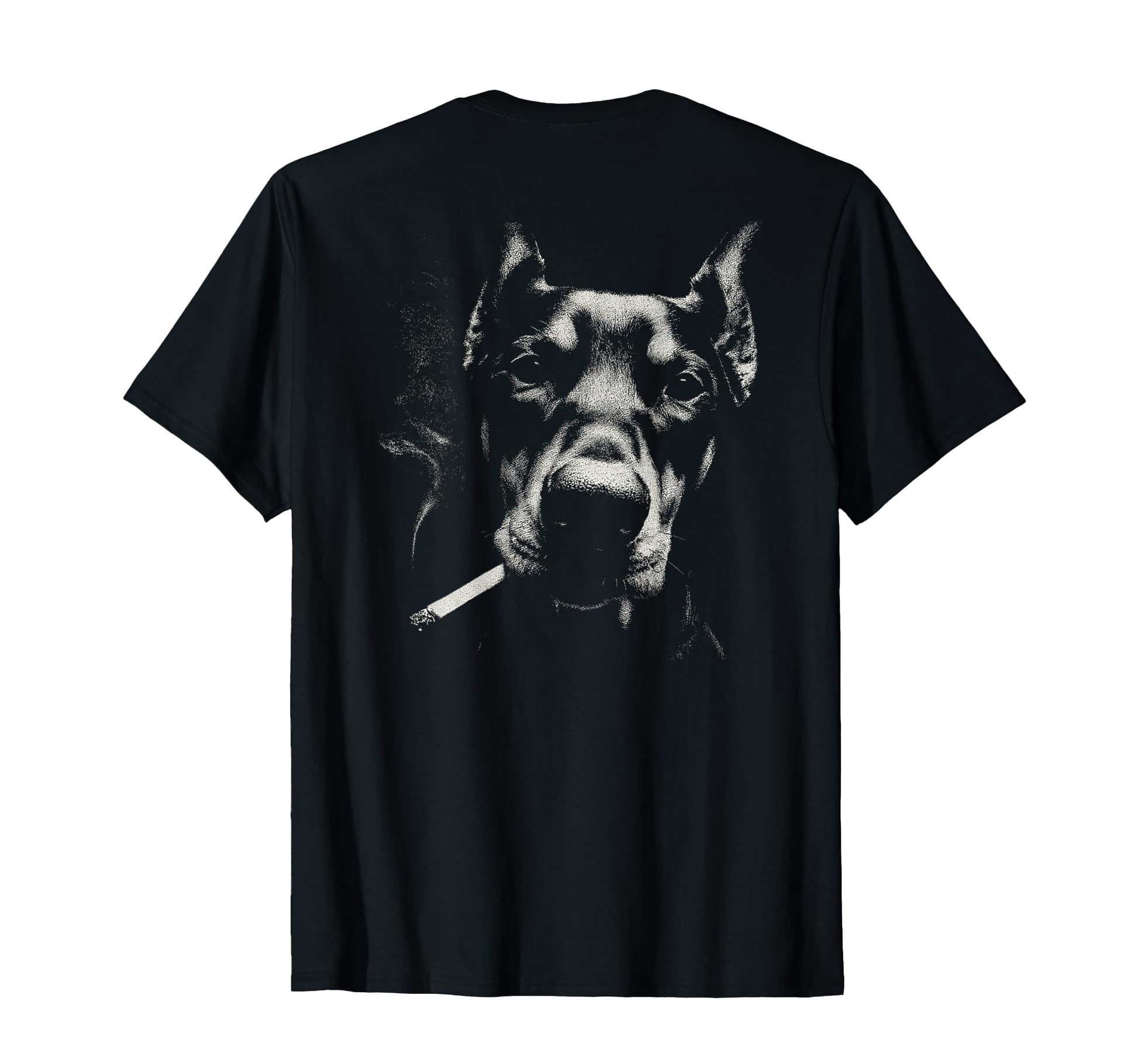 Doberman Smoking Cigarette Grunge Meme T-Shirt - Novelty Apparel Men Women - T-Shirt, Sweatshirt, Hoodie