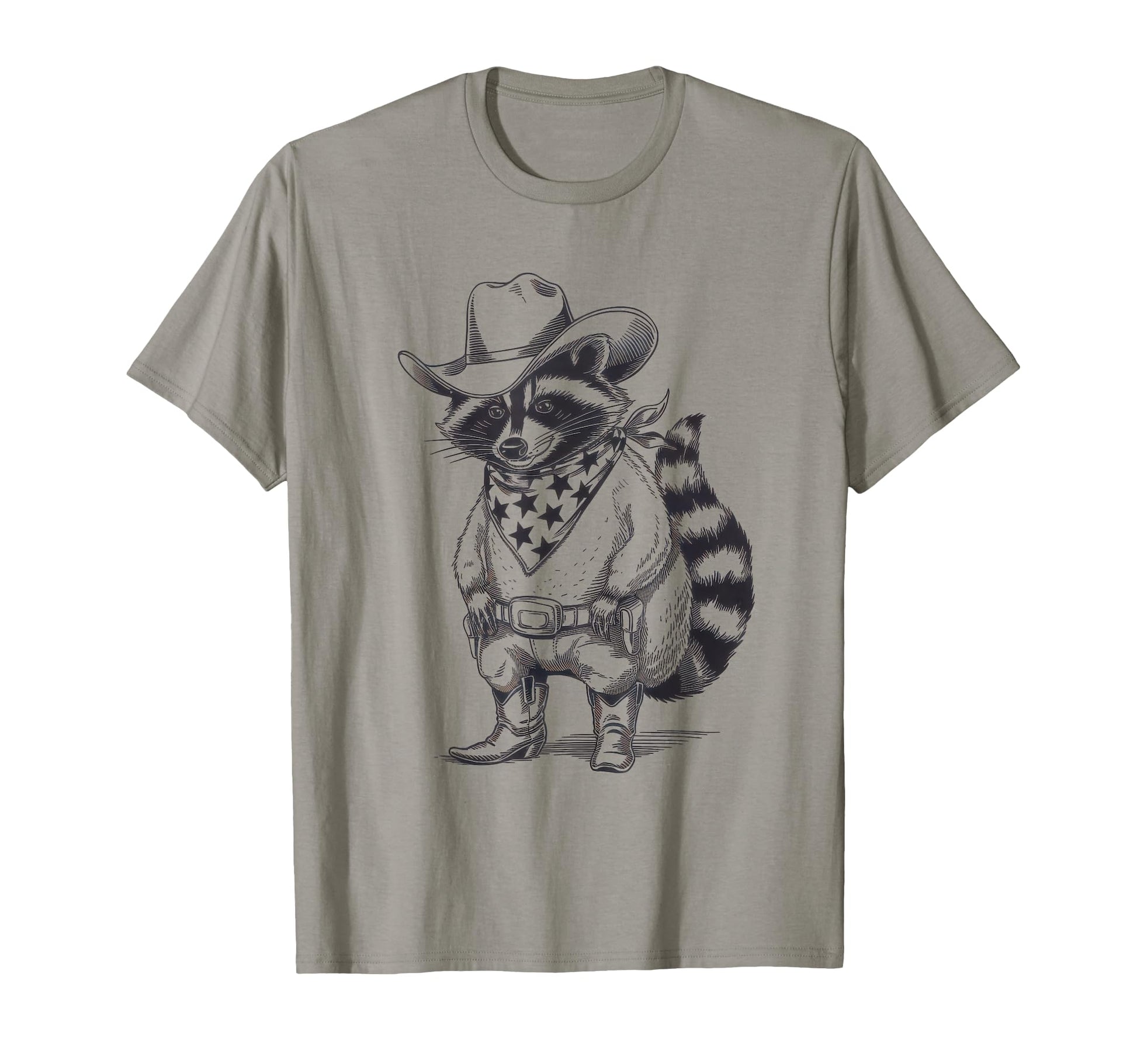 Raccoon 90S Country Music Western Cowboy T-Shirt - Novelty Apparel Unisex - T-Shirt, Sweatshirt, Hoodie