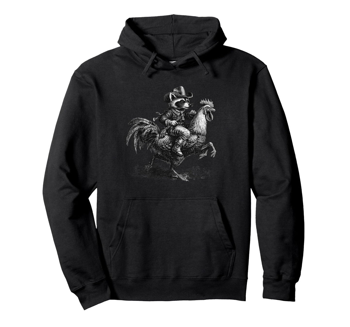 Raccoon Cowboy Trash Panda Cowgirl Hoodie - Fun Novelty Design Men Women - T-Shirt, Sweatshirt, Hoodie