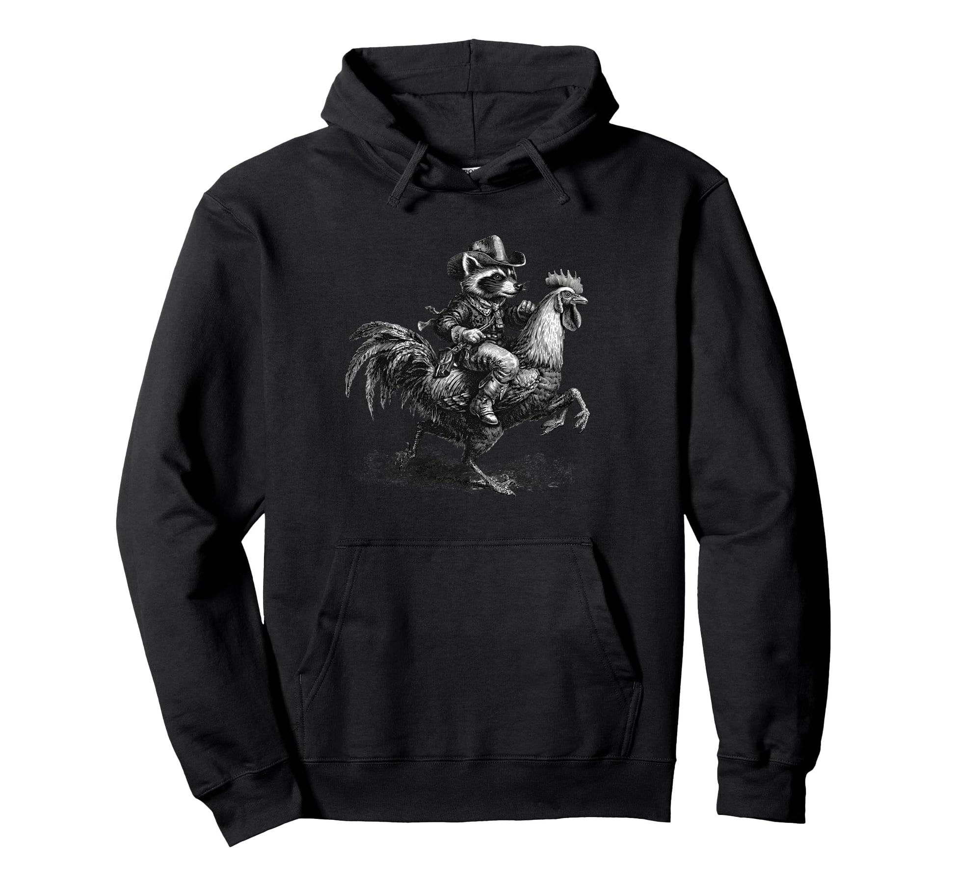 Raccoon Cowboy Trash Panda Cowgirl Hoodie - Fun Novelty Design Men Women - T-Shirt, Sweatshirt, Hoodie