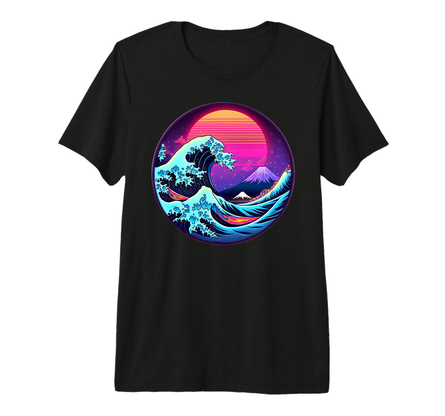 90S Vaporwave Aesthetic Great Wave T-Shirt - Aesthetic Graphic Men Women - T-Shirt, Sweatshirt, Hoodie