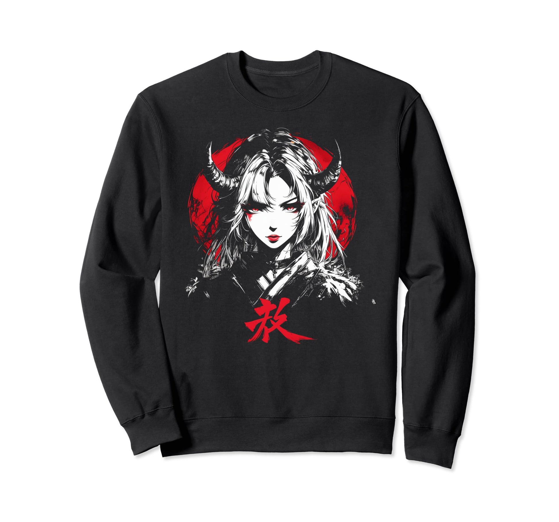 Goth Grunge Demon Anime Waifu Horror Sweatshirt - Unique Graphic Men Women - T-Shirt, Sweatshirt, Hoodie