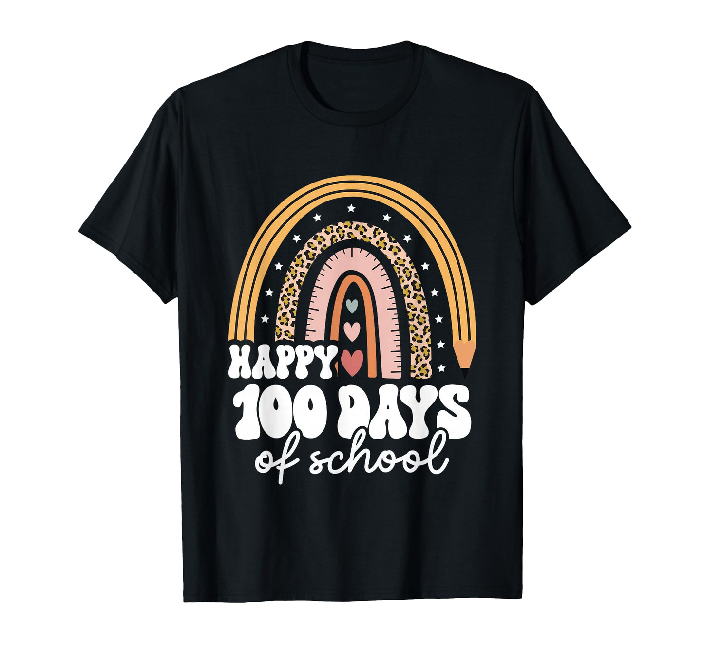 100Th Day School Teacher Leopard T-Shirt - Fun Novelty Design Unisex - T-Shirt, Sweatshirt, Hoodie
