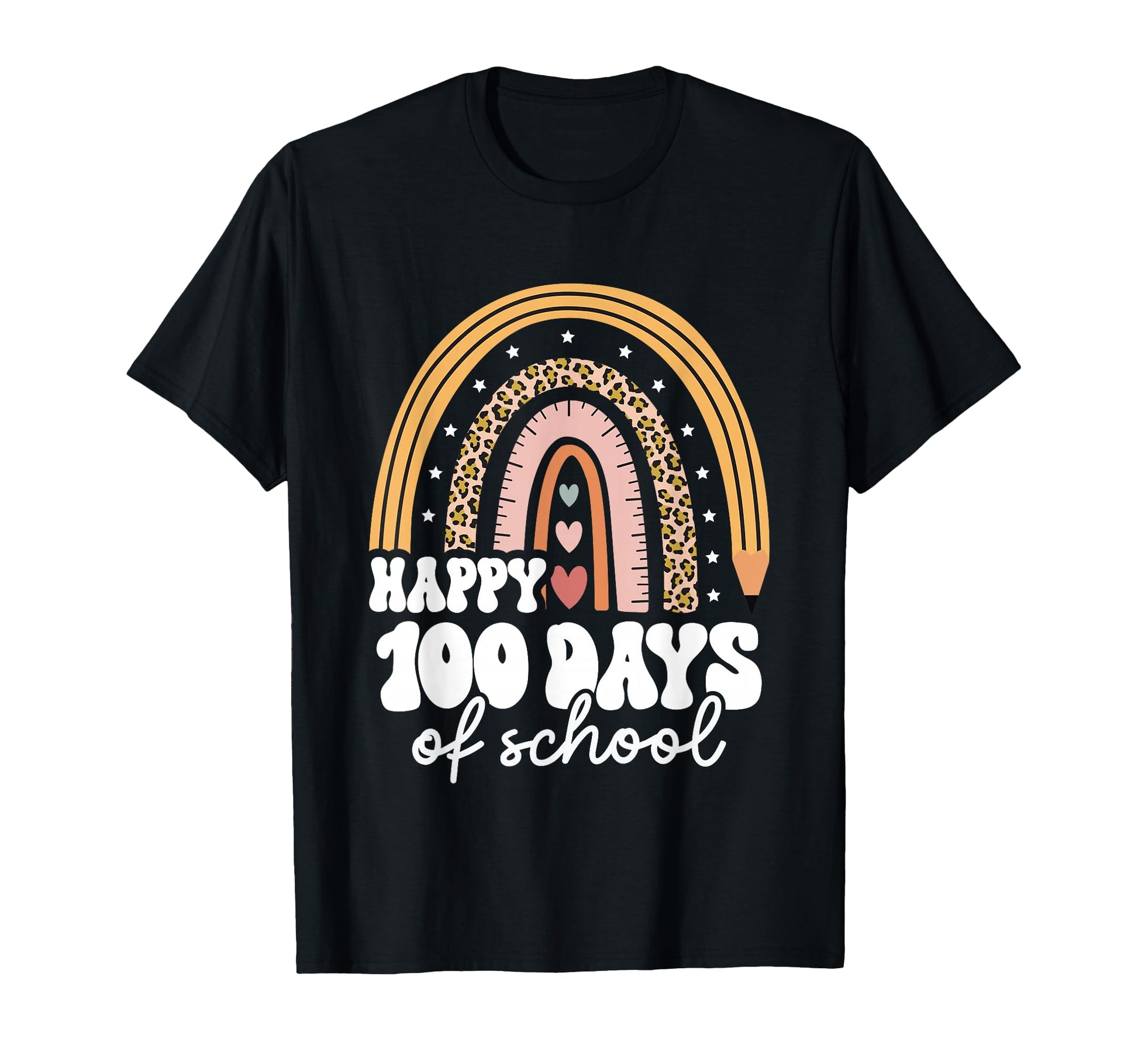 100Th Day School Teacher Leopard T-Shirt - Fun Novelty Design Unisex - T-Shirt, Sweatshirt, Hoodie