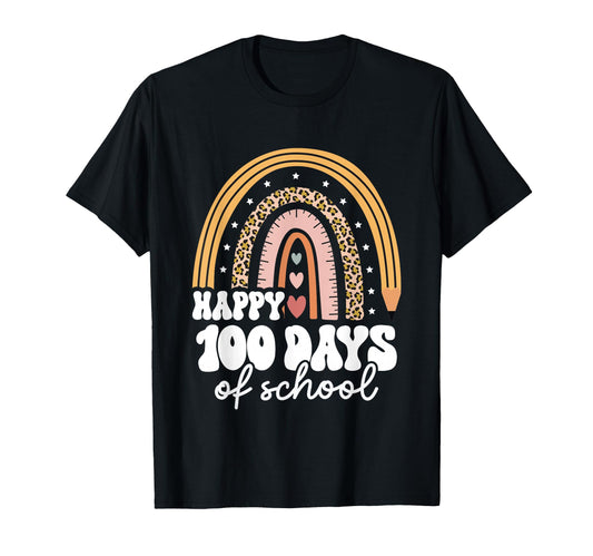 100Th Day School Teacher Leopard T-Shirt - Fun Novelty Design Unisex - T-Shirt, Sweatshirt, Hoodie