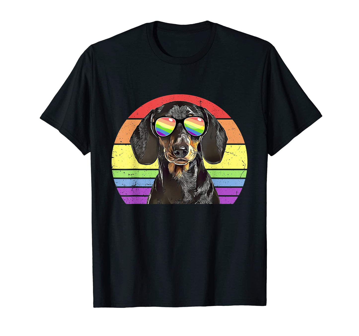 Lgbtq Dachshund Dog Rainbow Love T-Shirt - Casual Everyday Wear Unisex - T-Shirt, Sweatshirt, Hoodie
