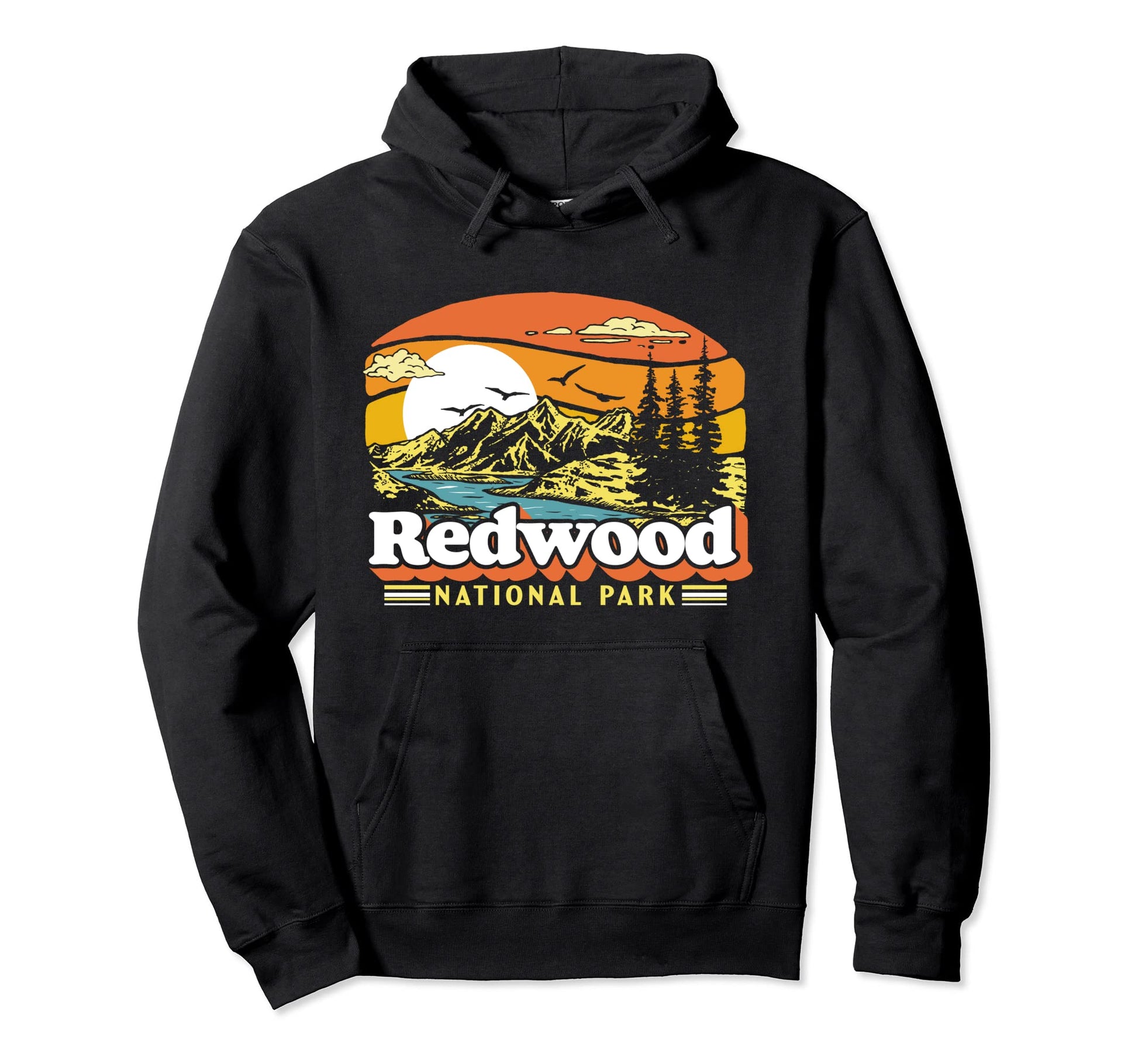 Redwood National Park 80S California Hoodie - Graphic Print Men Women - T-Shirt, Sweatshirt, Hoodie