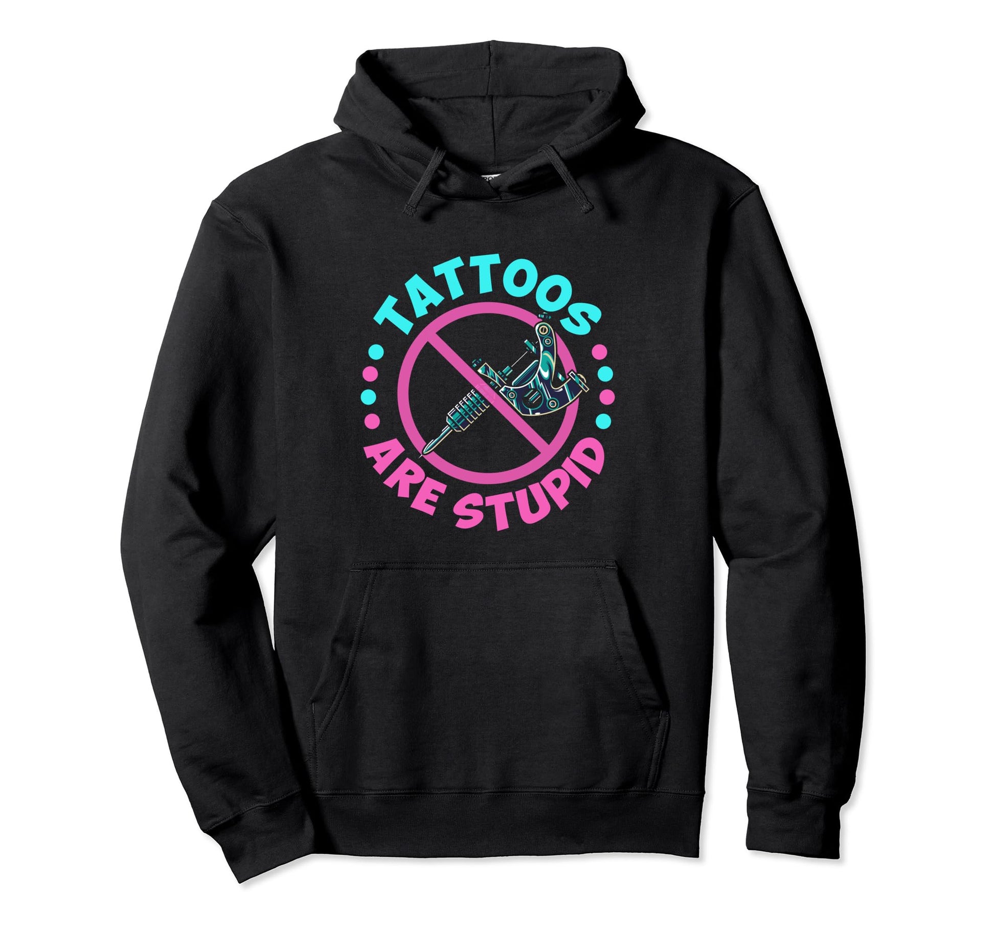 Tattoos Are Stupid Aesthetic Vaporwave Hoodie - Graphic Print for Adults - T-Shirt, Sweatshirt, Hoodie