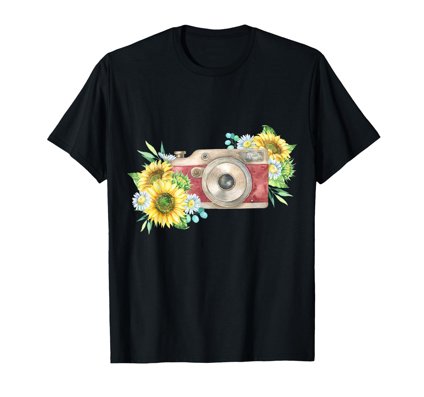 Floral Camera Daisy Gift Sweatshirt - Custom Art Print for Adults - T-Shirt, Sweatshirt, Hoodie
