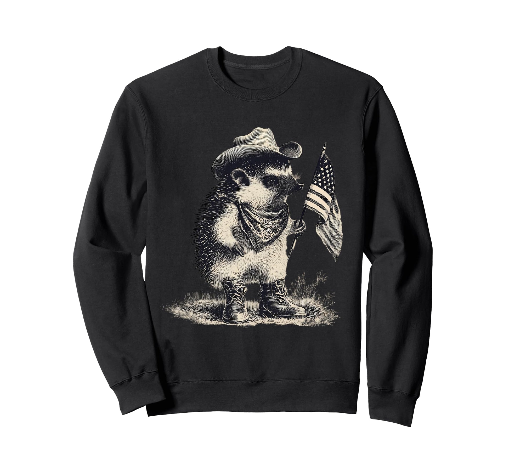Hedgehog Cowboy Rodeo Cowgirl Sweatshirt - Unique Graphic Men Women - T-Shirt, Sweatshirt, Hoodie