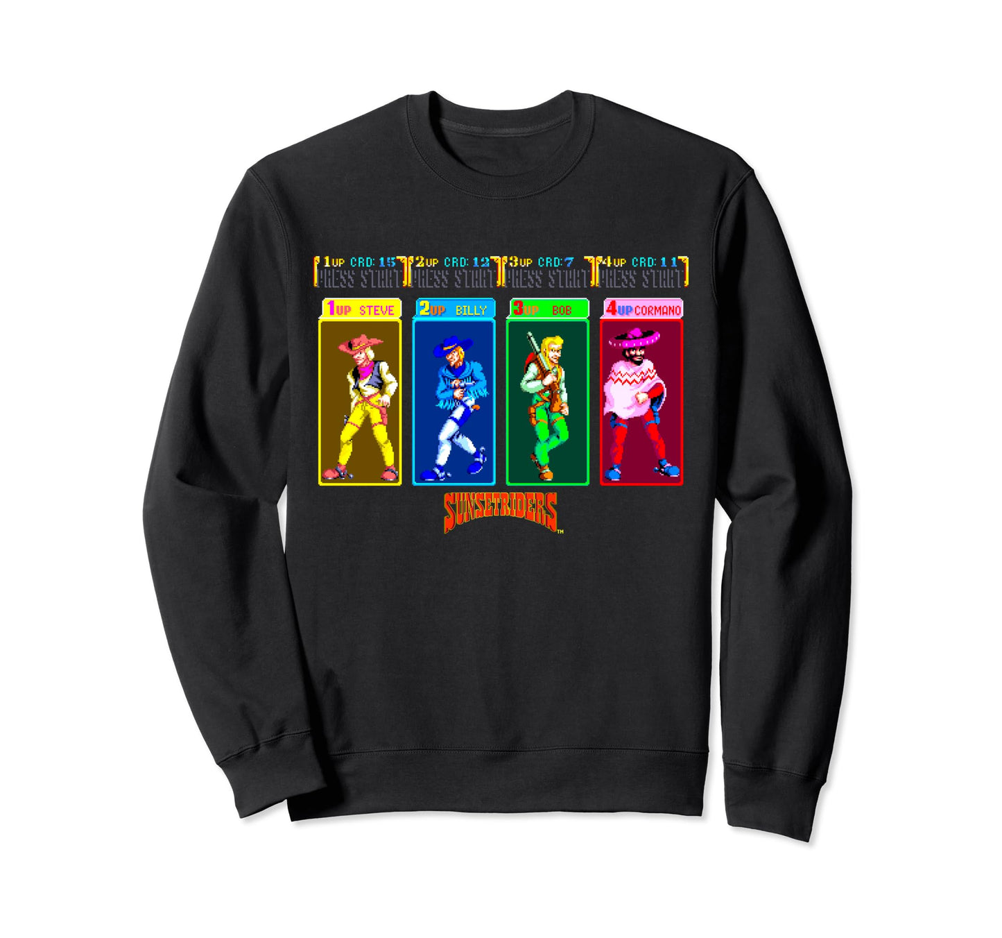 Sunset Riders Character Select Western Sweatshirt - Unique Graphic Unisex - T-Shirt, Sweatshirt, Hoodie