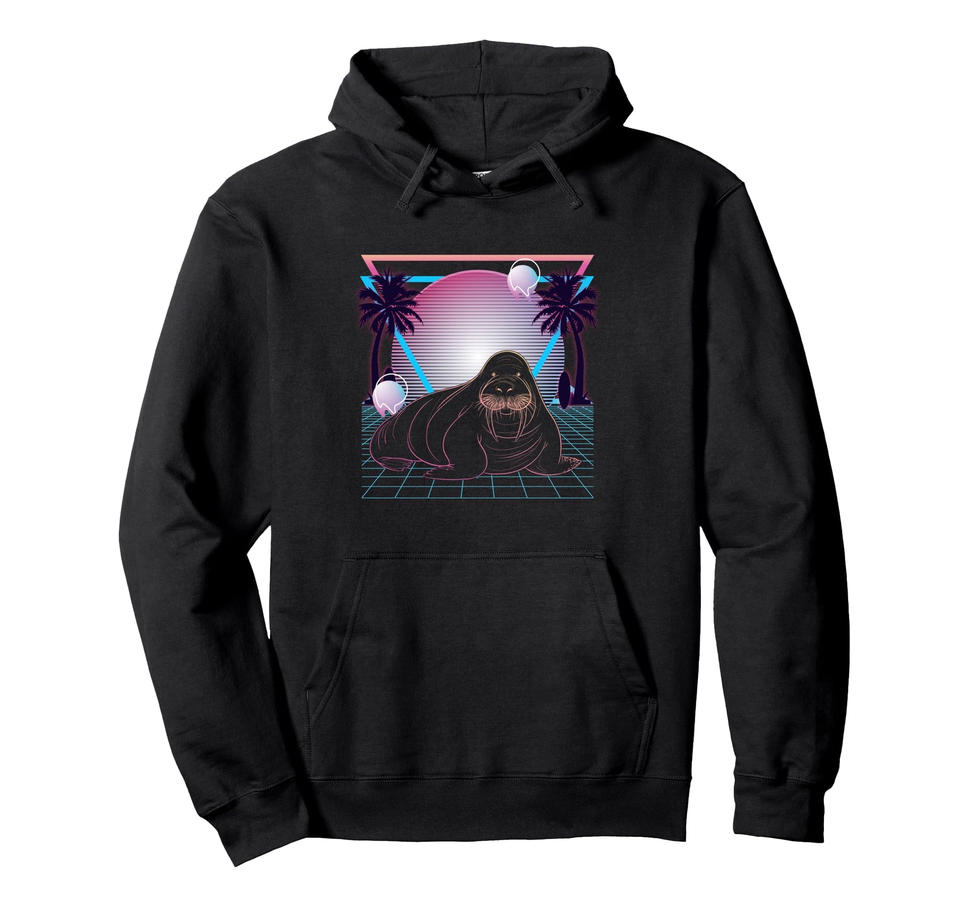 Walrus Lover Vaporwave Aesthetic Sea Hoodie - Aesthetic Graphic Unisex - T-Shirt, Sweatshirt, Hoodie