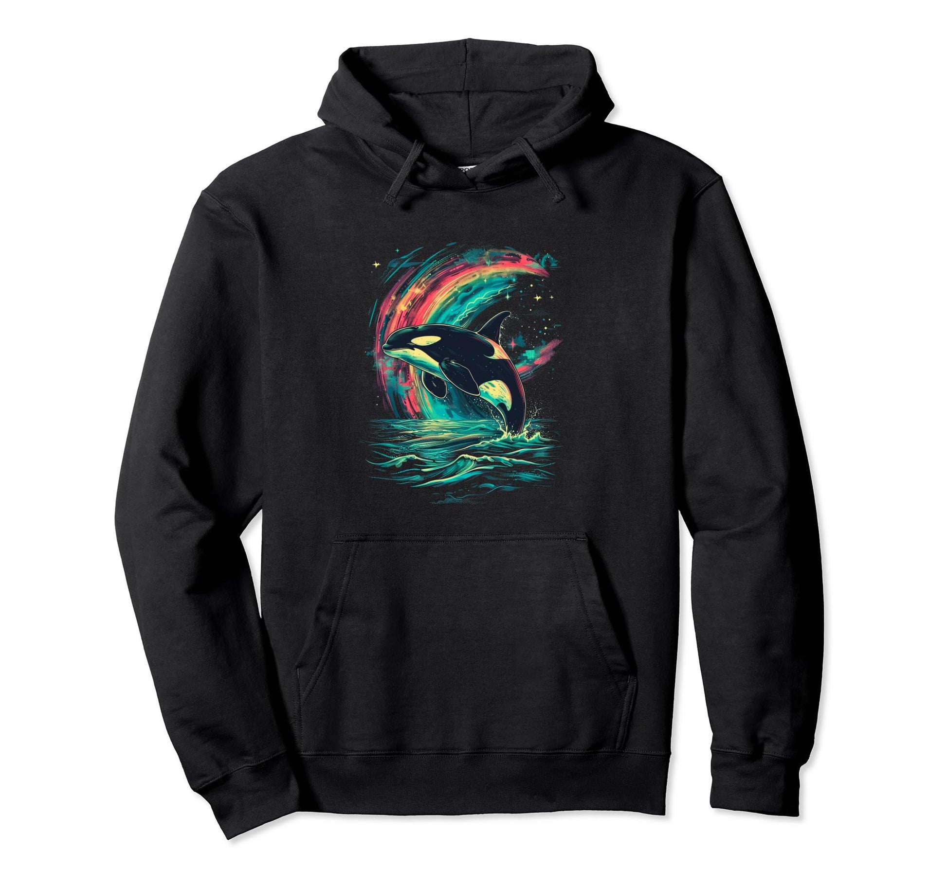 Orca T Featuring Rainbow Orca Hoodie - Novelty Apparel Men Women - T-Shirt, Sweatshirt, Hoodie