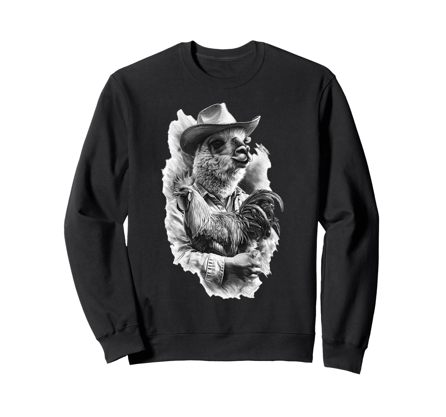 Country Cowboy Alpaca Llama Rodeo Sweatshirt - Trendy Graphic for Adults - T-Shirt, Sweatshirt, Hoodie