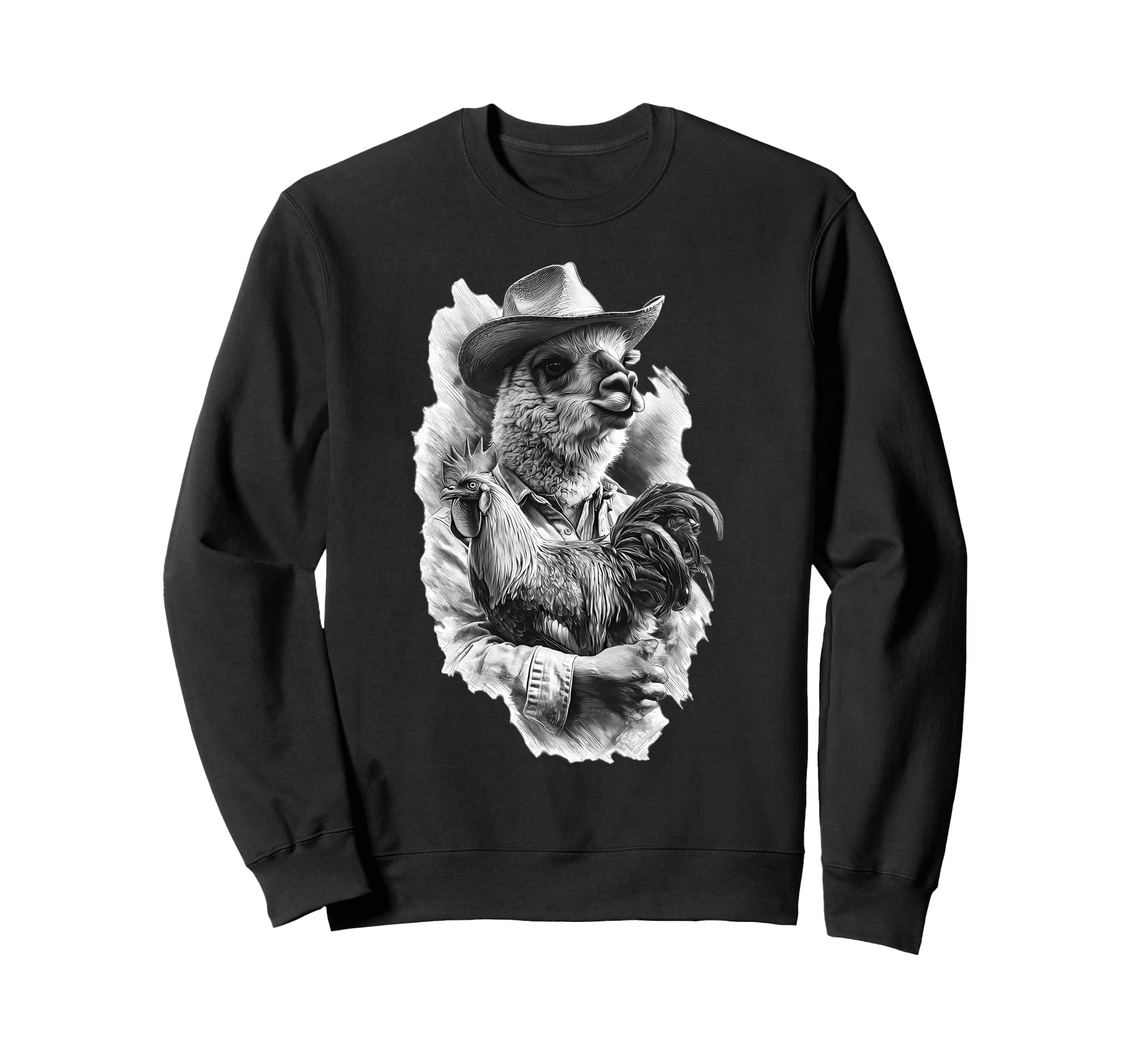 Country Cowboy Alpaca Llama Rodeo Sweatshirt - Trendy Graphic for Adults - T-Shirt, Sweatshirt, Hoodie