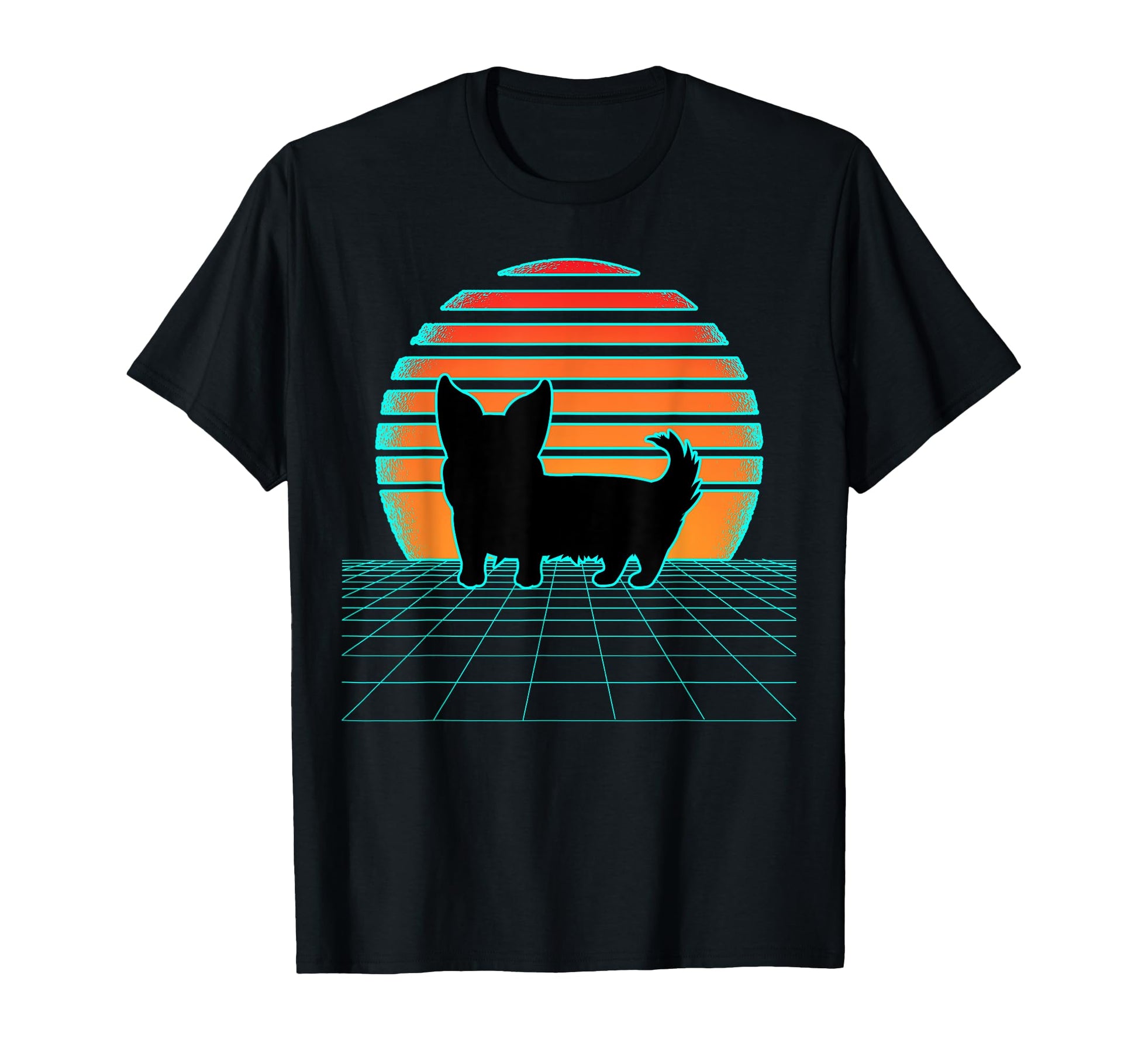 Retrowave Pembroke Welsh Corgi 80S T-Shirt - Trendy Graphic Men Women - T-Shirt, Sweatshirt, Hoodie