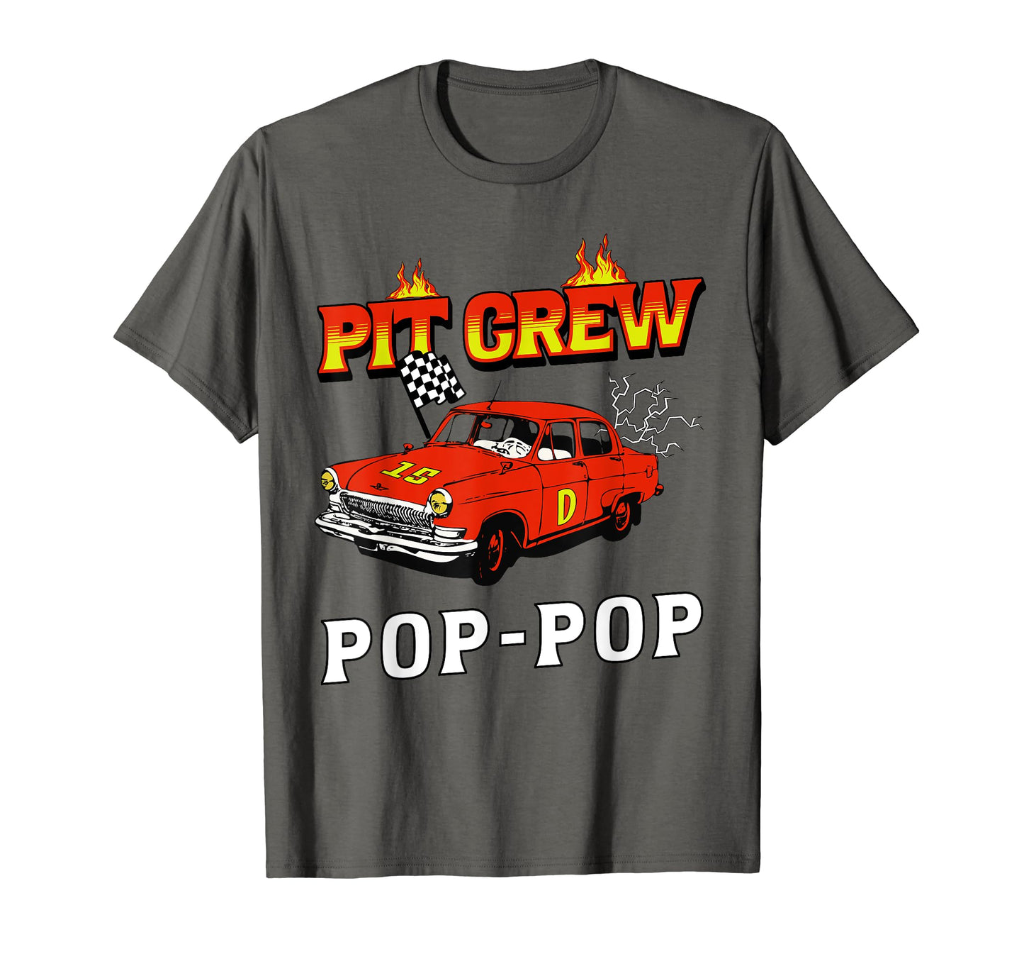 Pit Crew Pop Pop Racing Car Family T-Shirt - Casual Everyday Wear Unisex - T-Shirt, Sweatshirt, Hoodie