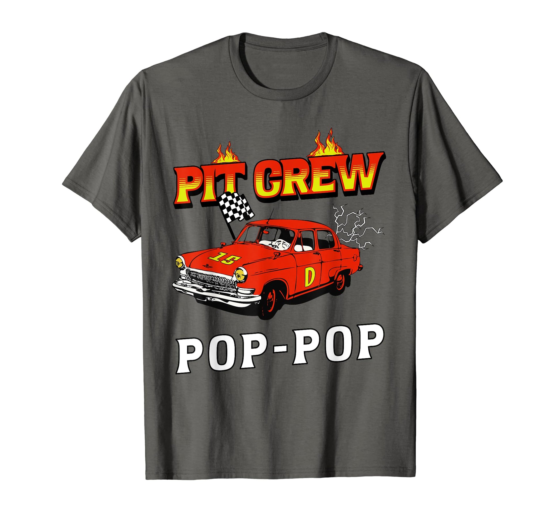 Pit Crew Pop Pop Racing Car Family T-Shirt - Casual Everyday Wear Unisex - T-Shirt, Sweatshirt, Hoodie