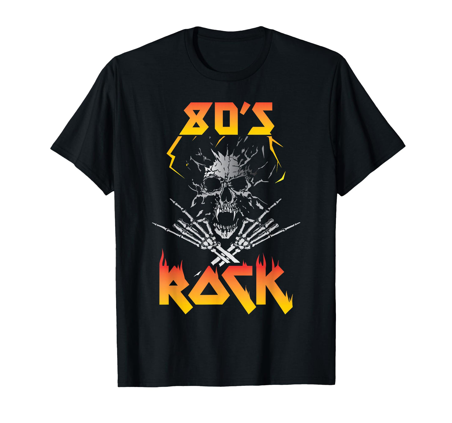 Faded 1980S Rock Roll Eighties T-Shirt - Fun Novelty Design for Adults - T-Shirt, Sweatshirt, Hoodie