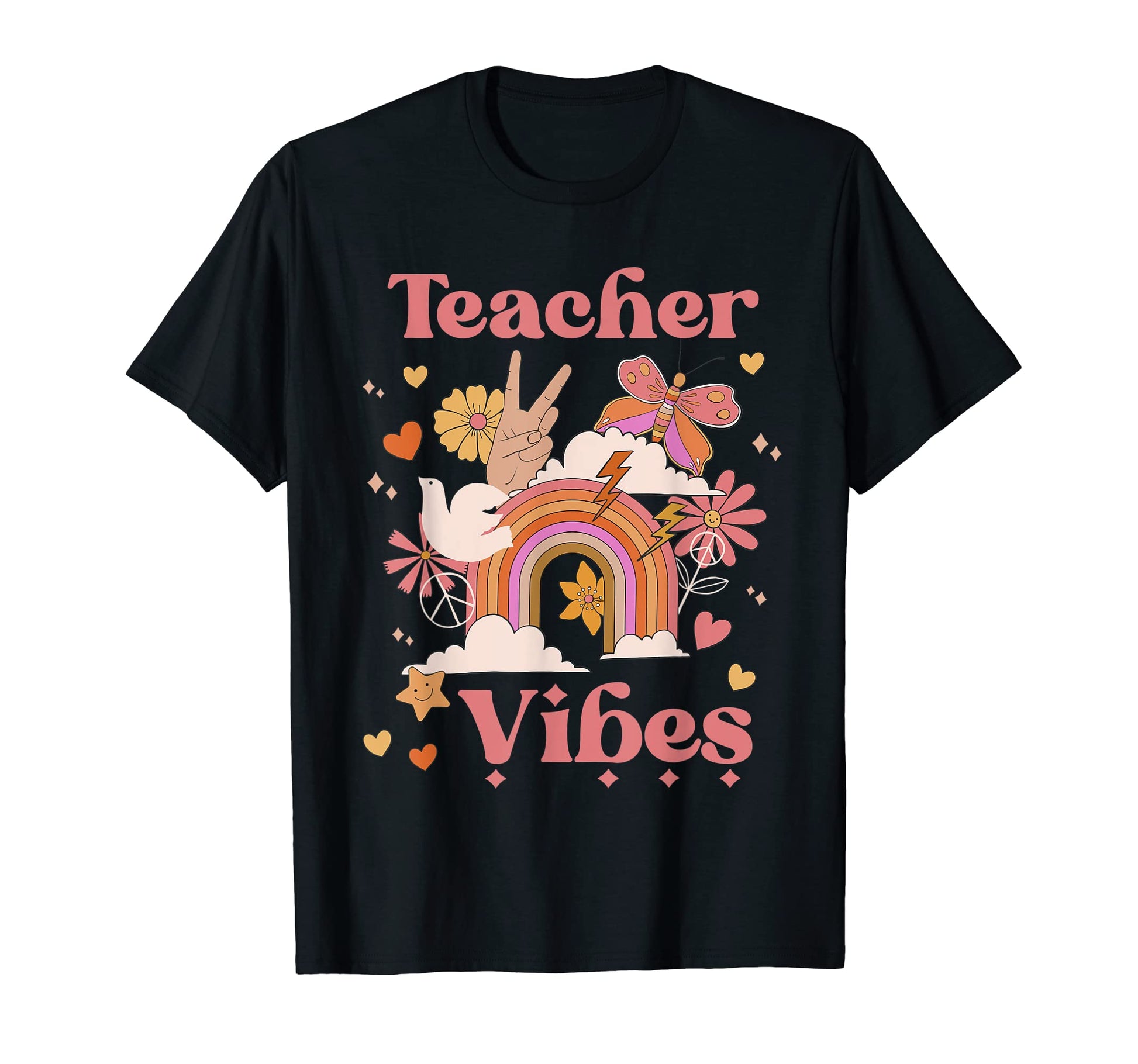 Teacher Vibes School Groovy Boho T-Shirt - Trendy Graphic for Adults - T-Shirt, Sweatshirt, Hoodie