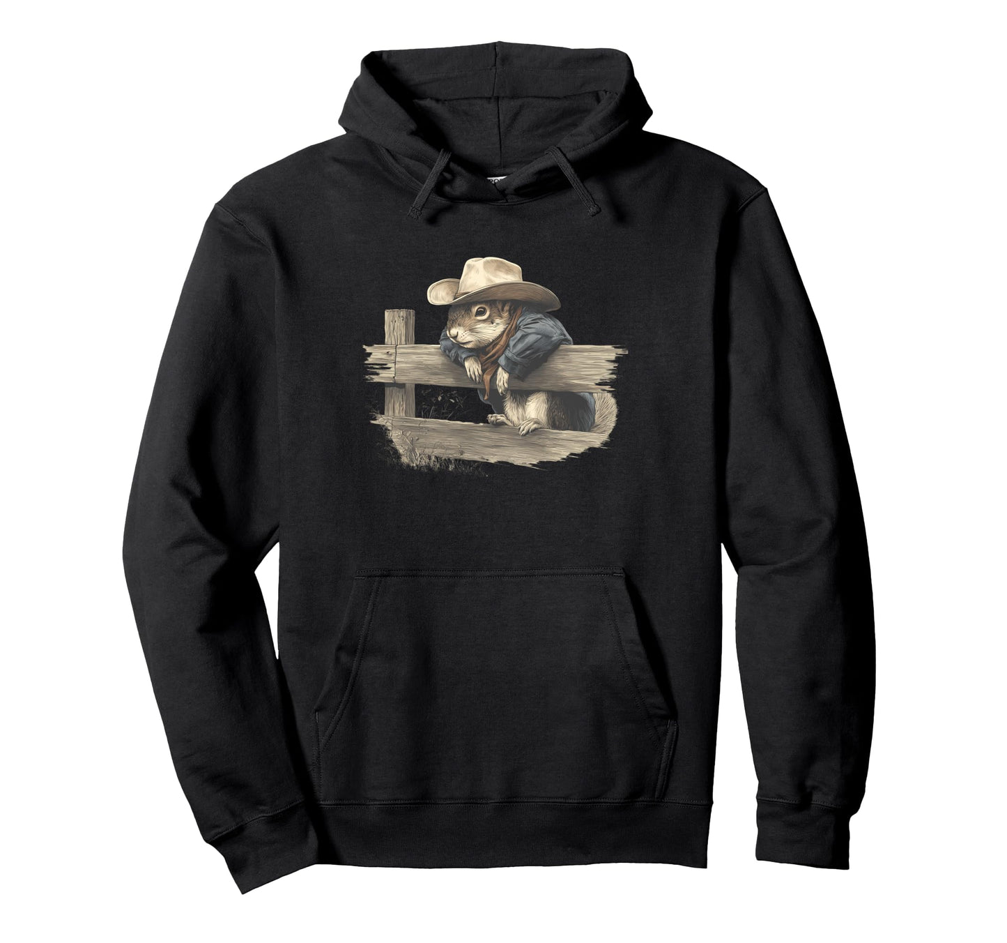 Squirrel Cowboy Rodeo Cowgirl Western Hoodie - Unique Graphic Men Women - T-Shirt, Sweatshirt, Hoodie