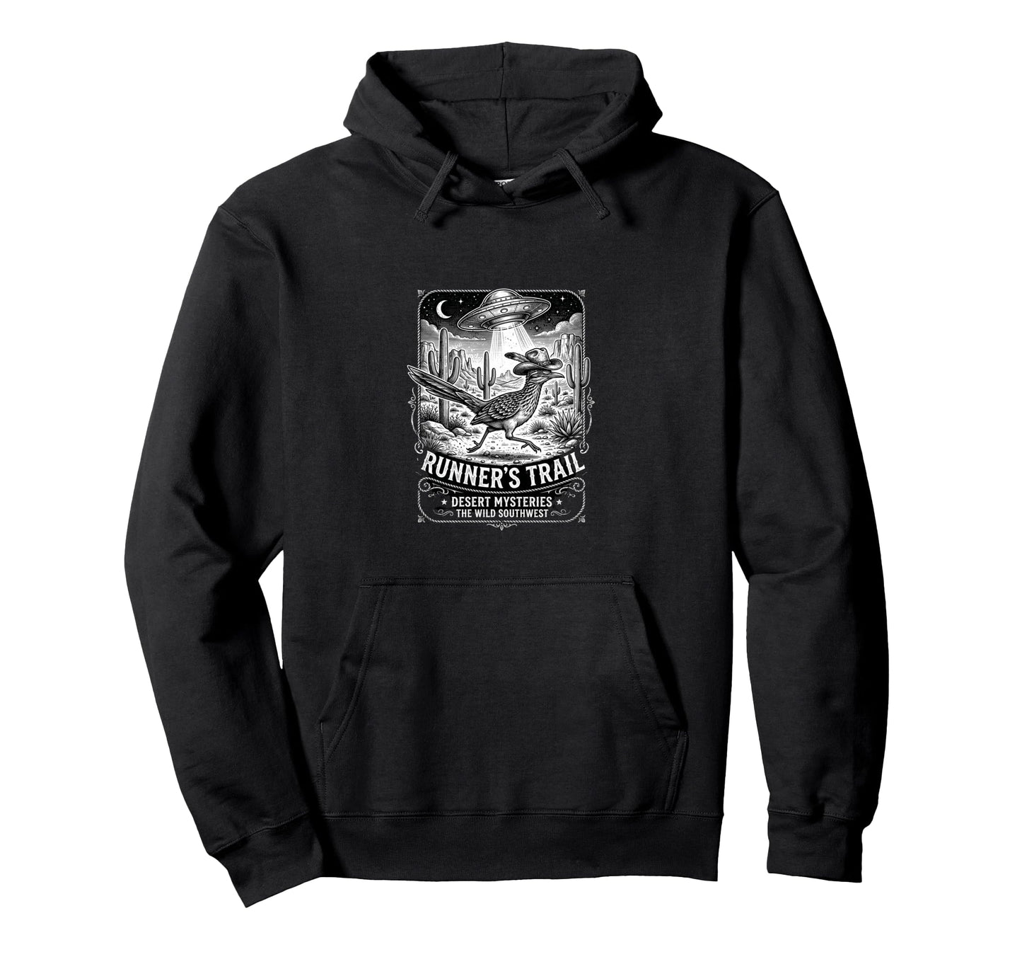 Cowboy Roadrunner Ufo Desert Western Hoodie - Streetwear Style Men Women - T-Shirt, Sweatshirt, Hoodie