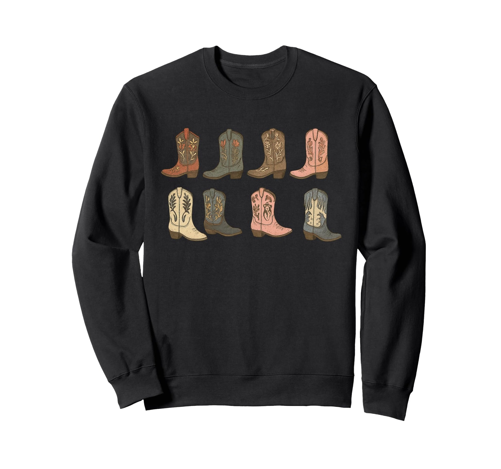 Country Cowgirl Boots Cowboy Western Sweatshirt - Graphic Print Men Women - T-Shirt, Sweatshirt, Hoodie