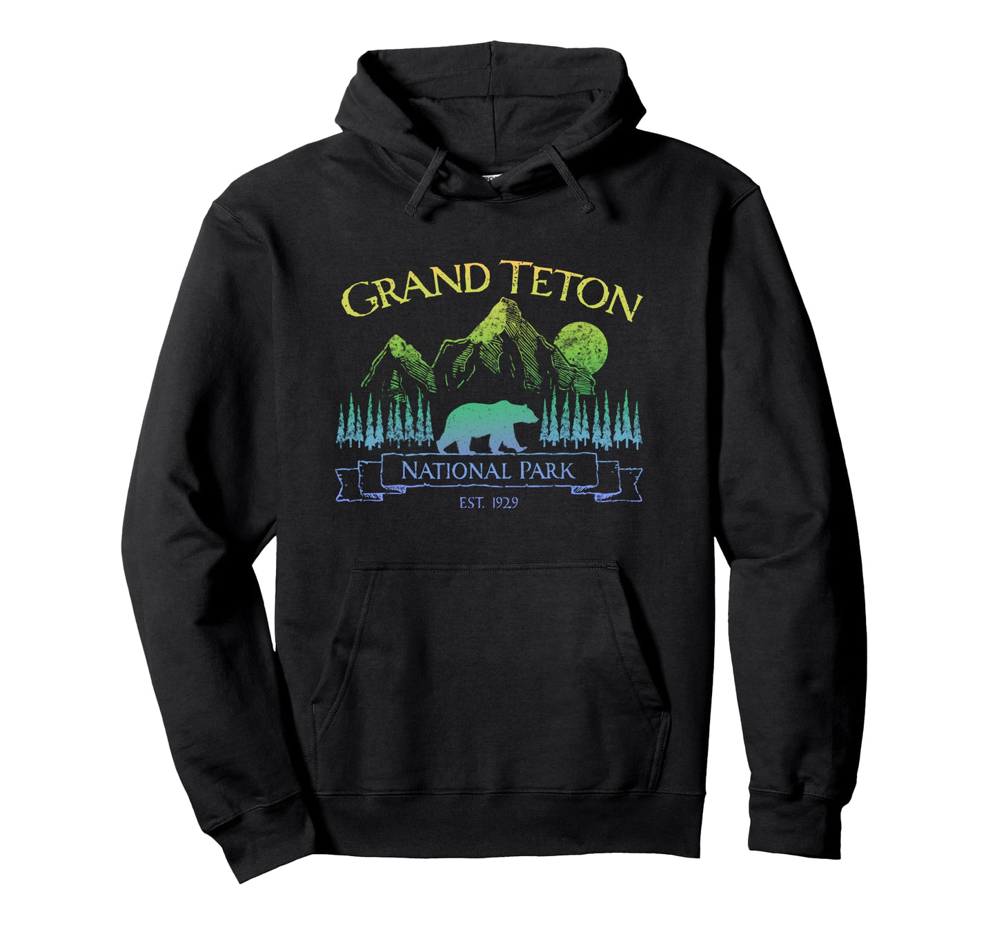 Grand Teton National Park Grizzly Hoodie - Fun Novelty Design Men Women - T-Shirt, Sweatshirt, Hoodie