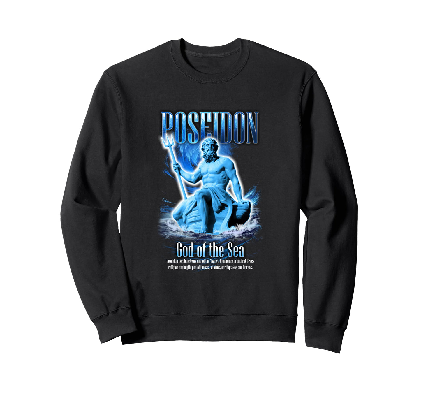 Poseidon God Sea Aesthetic Edgy Sweatshirt - Trendy Graphic for Adults - T-Shirt, Sweatshirt, Hoodie