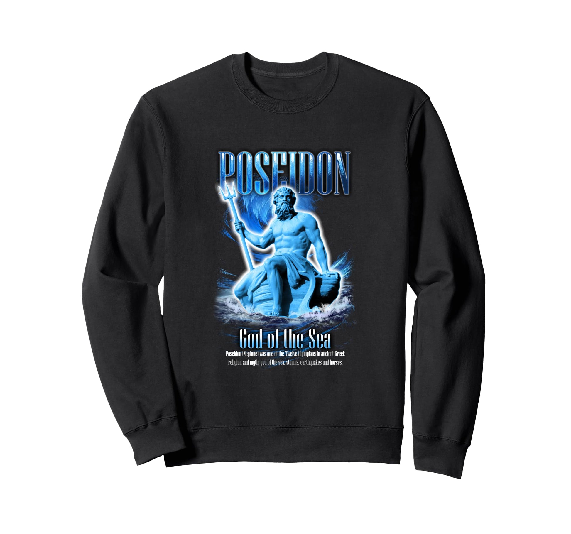 Poseidon God Sea Aesthetic Edgy Sweatshirt - Trendy Graphic for Adults - T-Shirt, Sweatshirt, Hoodie
