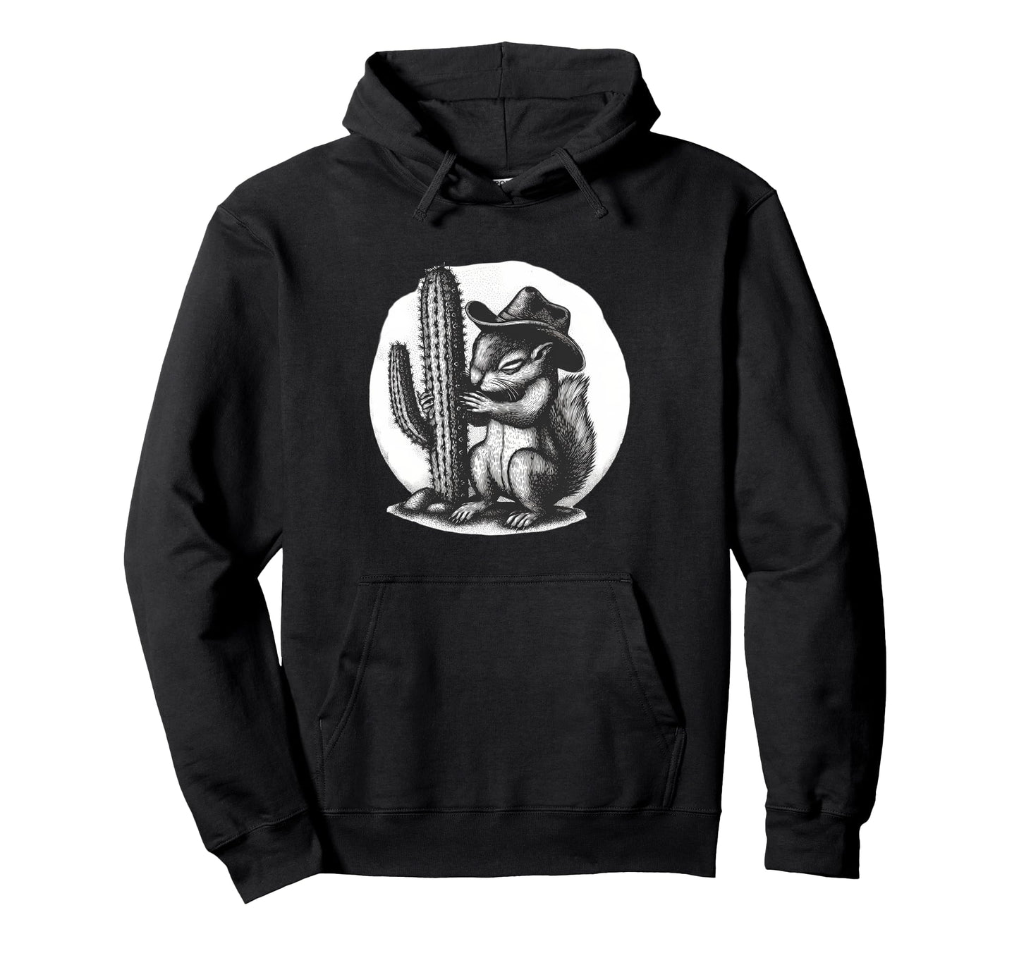 Squirrel Cowboy Rodeo Cowgirl Western Hoodie - Unique Graphic Unisex - T-Shirt, Sweatshirt, Hoodie
