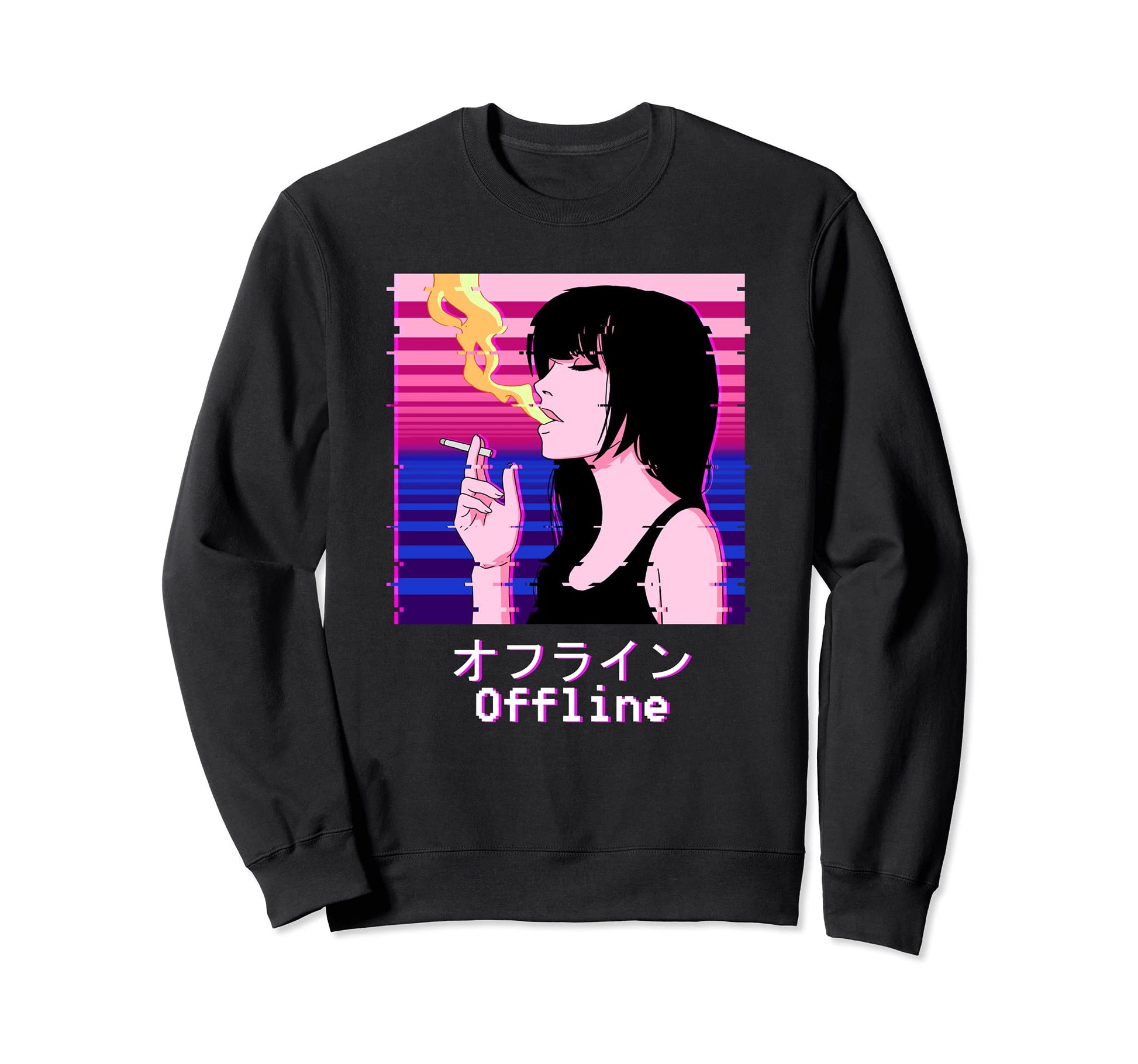 Japanese Aesthetic Vaporwave Sweatshirt - Casual Everyday Wear for Adults - T-Shirt, Sweatshirt, Hoodie