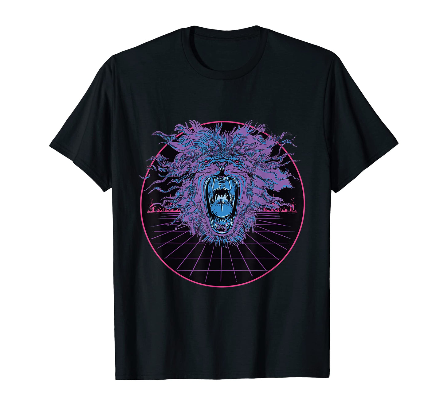 Aesthetic Vaporwave Lion Japan 80S 90S T-Shirt - Graphic Print for Adults - T-Shirt, Sweatshirt, Hoodie