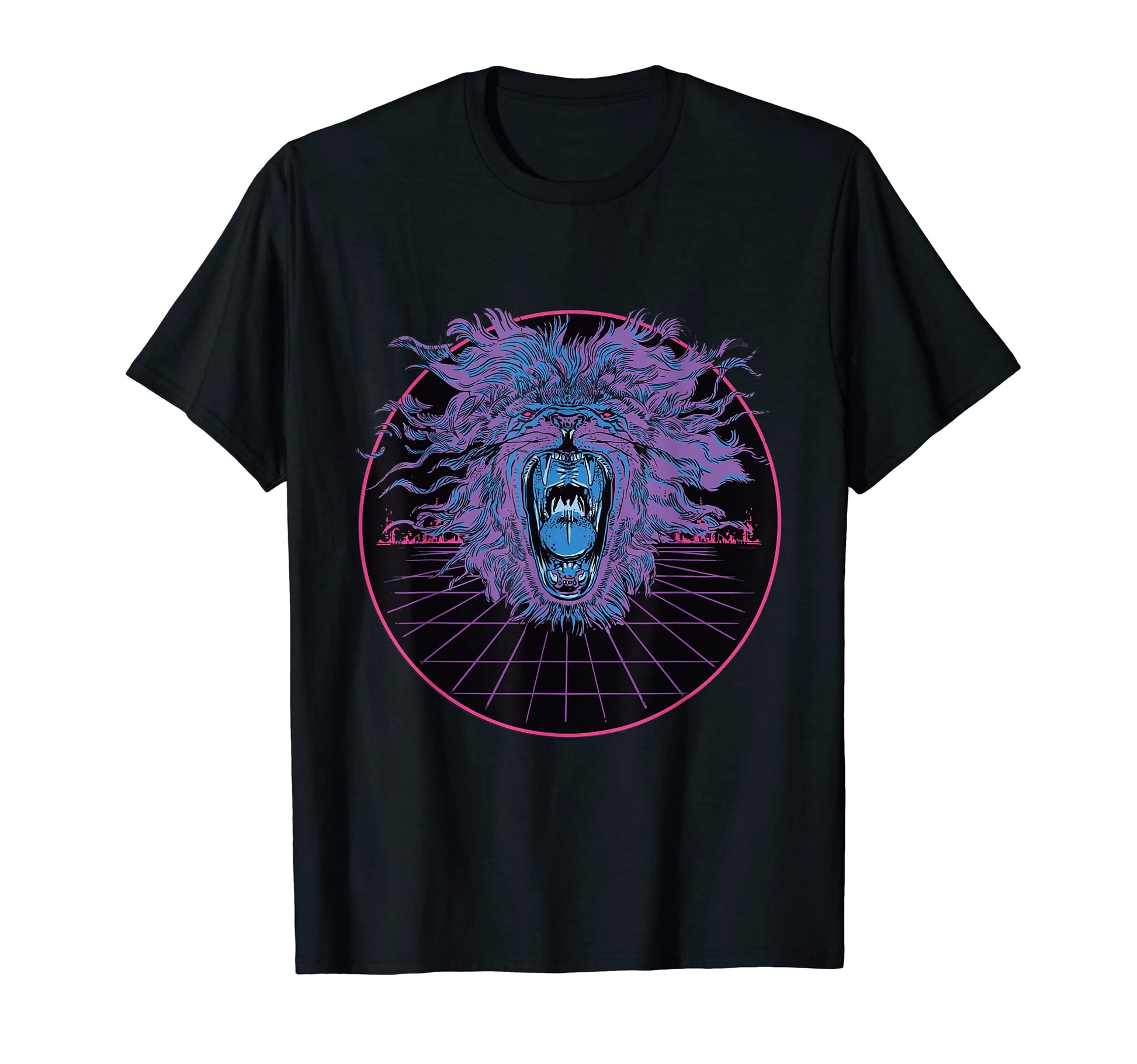 Aesthetic Vaporwave Lion Japan 80S 90S T-Shirt - Graphic Print for Adults - T-Shirt, Sweatshirt, Hoodie