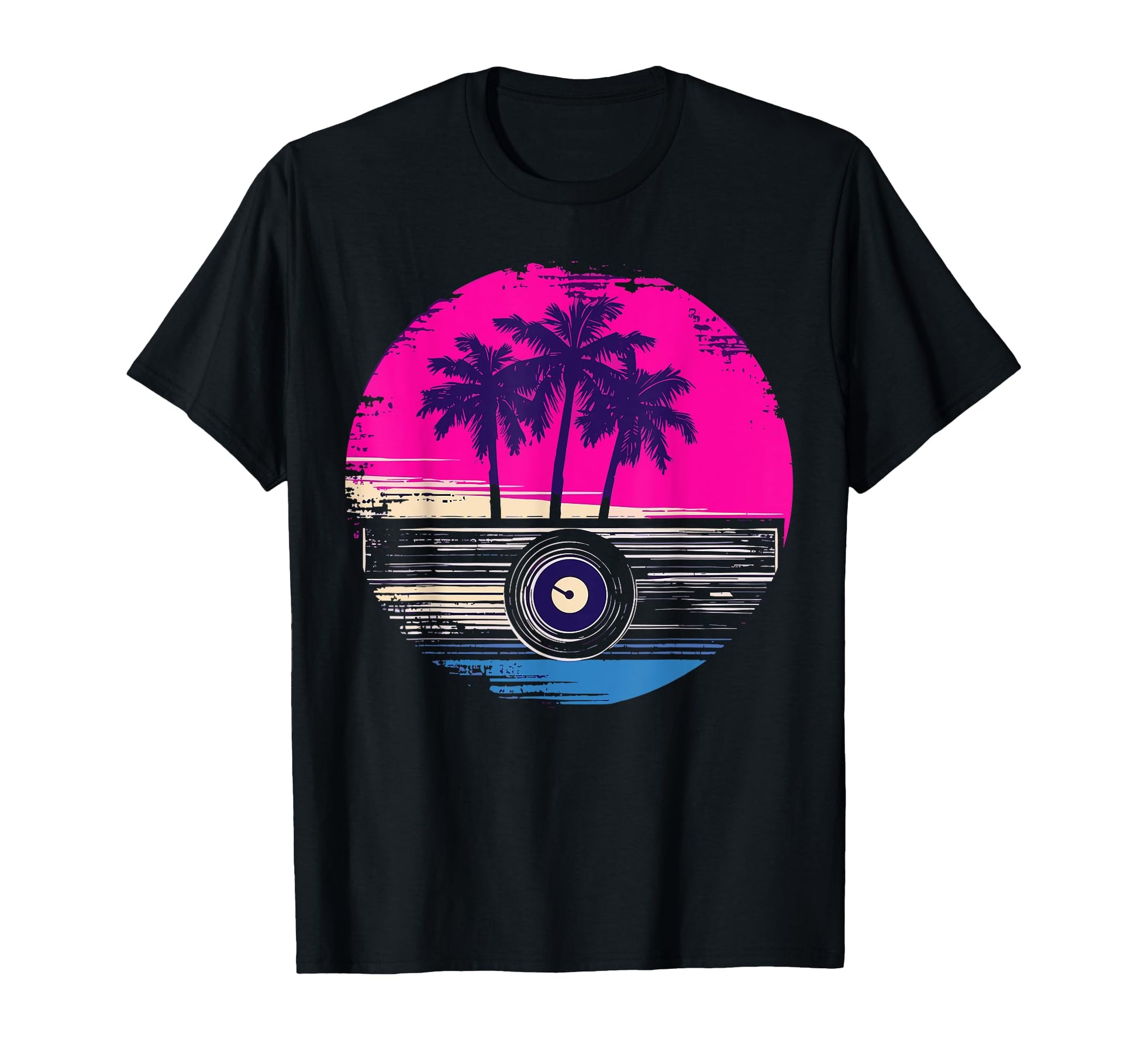 Vinyl Record Vaporwave Turntable Music T-Shirt - Custom Art Print Unisex - T-Shirt, Sweatshirt, Hoodie