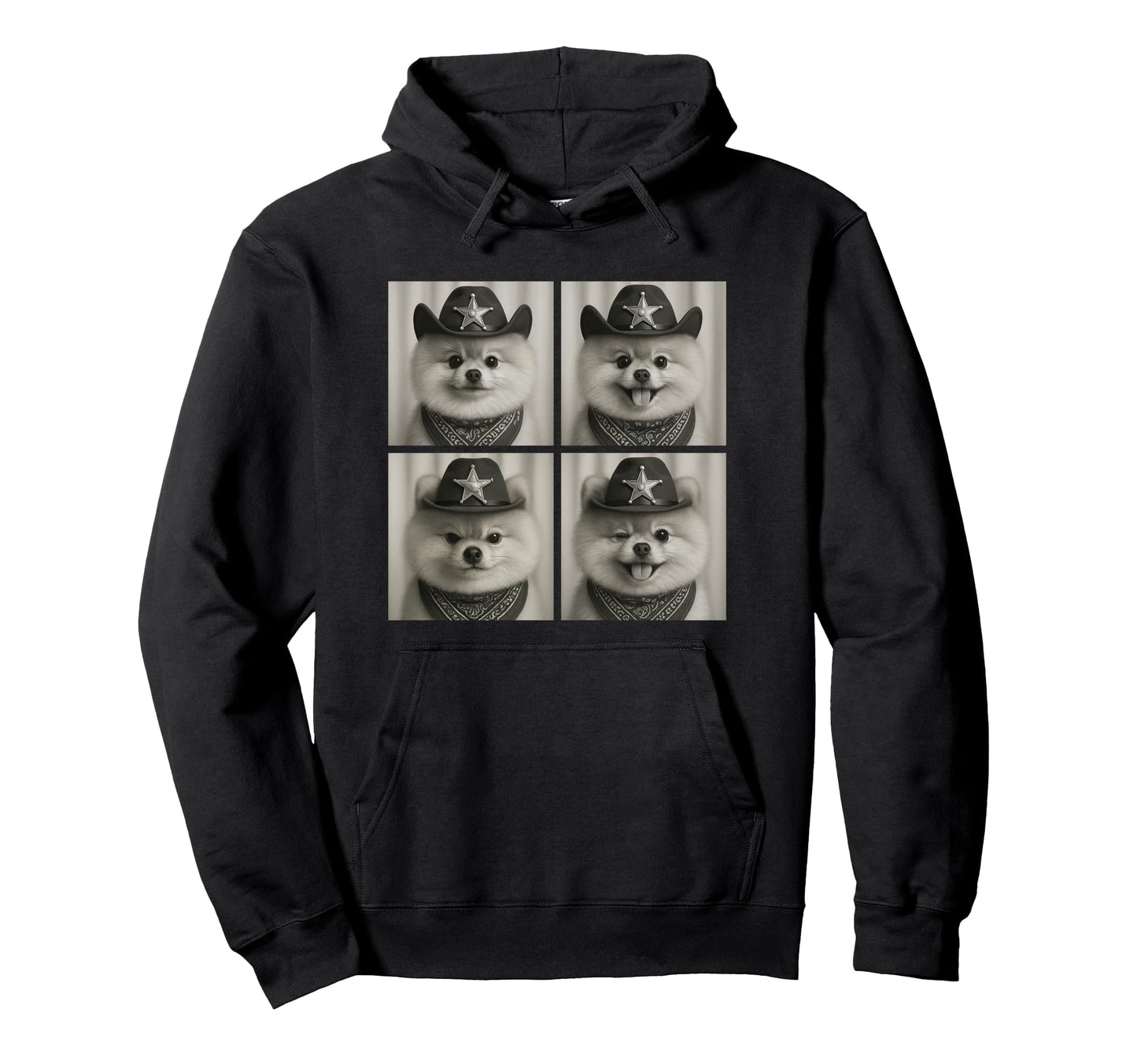 Pomeranian Funny Cowboy Dogs Western Hoodie - Novelty Apparel Unisex - T-Shirt, Sweatshirt, Hoodie