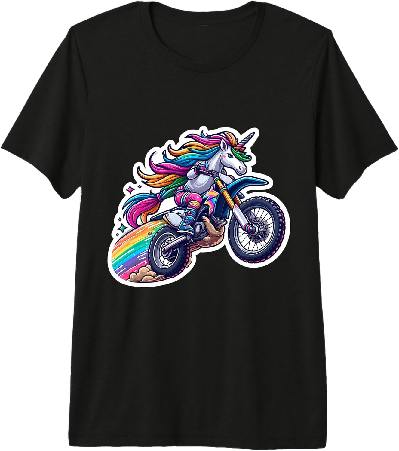 Unicorn Riding Dirt Bike Rider Girls Merch - Adult & Kids T-Shirts, Sweatshirts & Hoodies apparel design preview 1