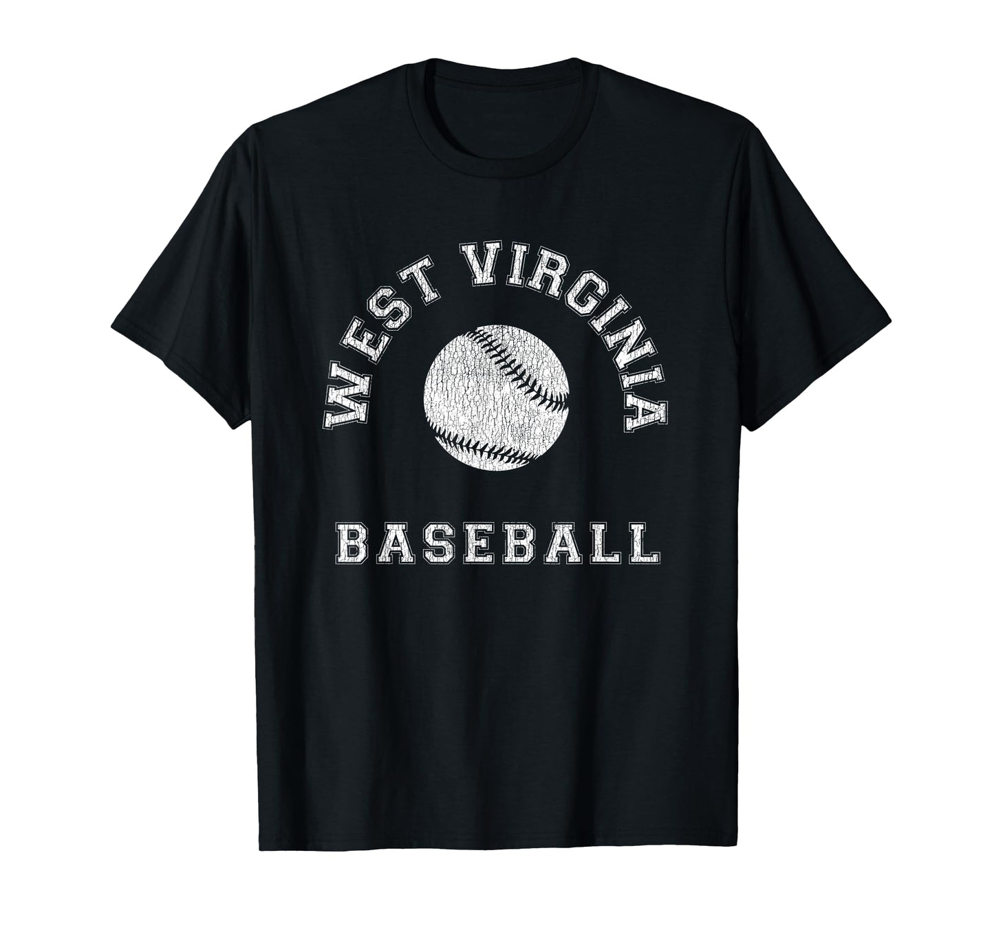West Virginia Baseball Distressed T-Shirt - Aesthetic Graphic for Adults - T-Shirt, Sweatshirt, Hoodie