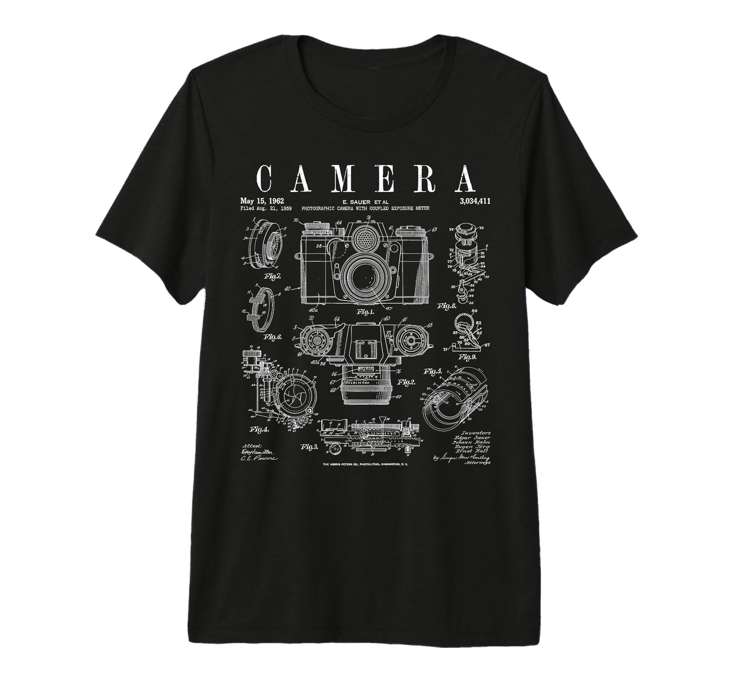 Photography Camera Patent Drawing Tri T-Shirt - Graphic Print for Adults - T-Shirt, Sweatshirt, Hoodie