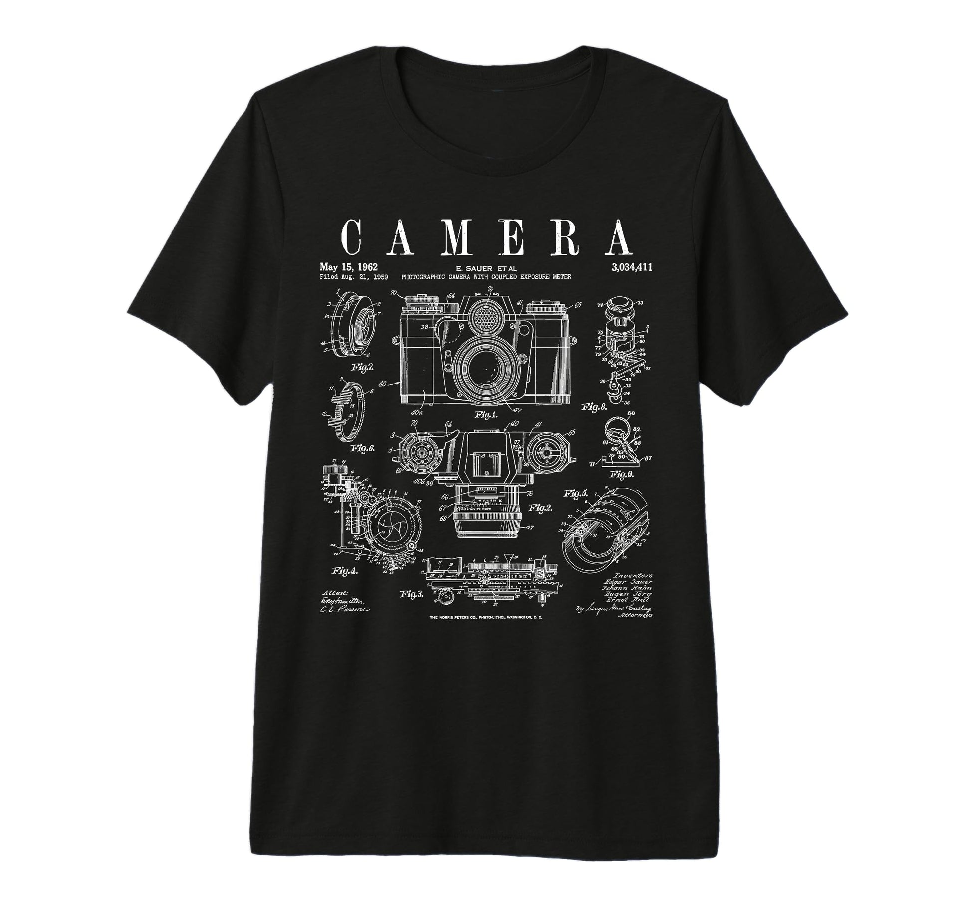 Photography Camera Patent Drawing Tri T-Shirt - Graphic Print for Adults - T-Shirt, Sweatshirt, Hoodie